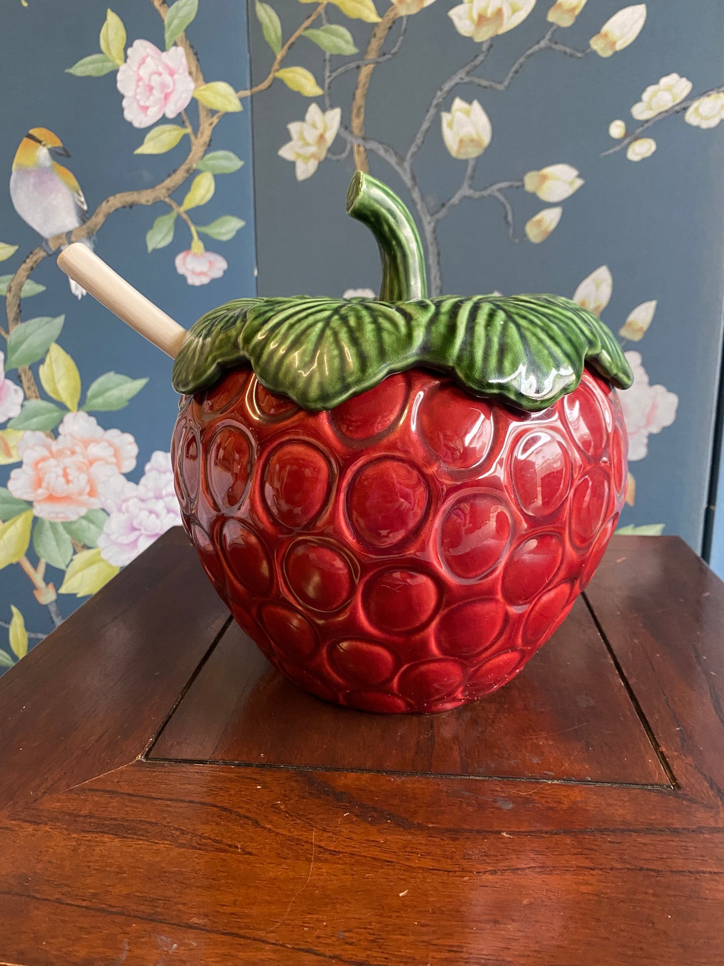Large porcelain strawberry tureen