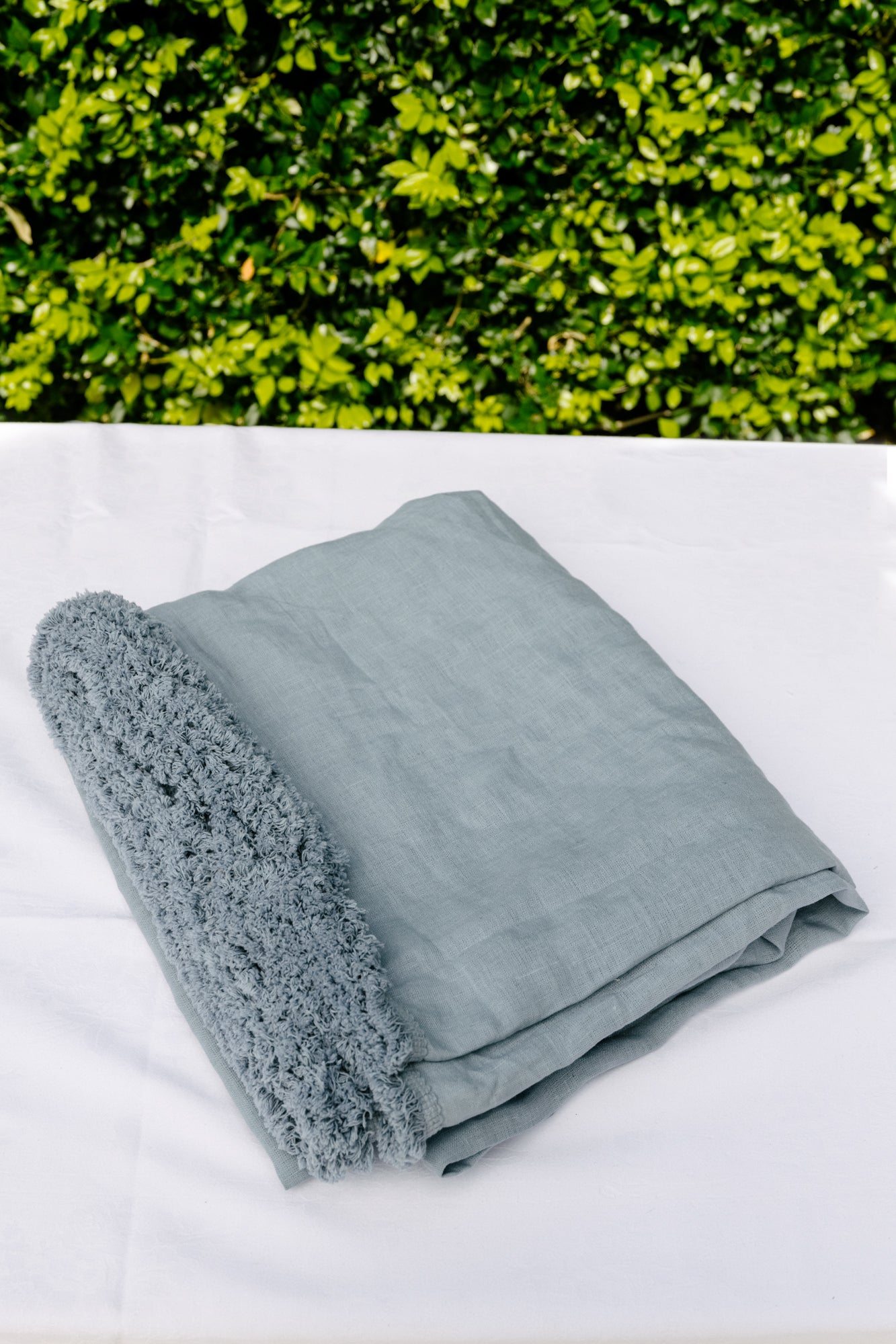 Blue Linen Table Cloth