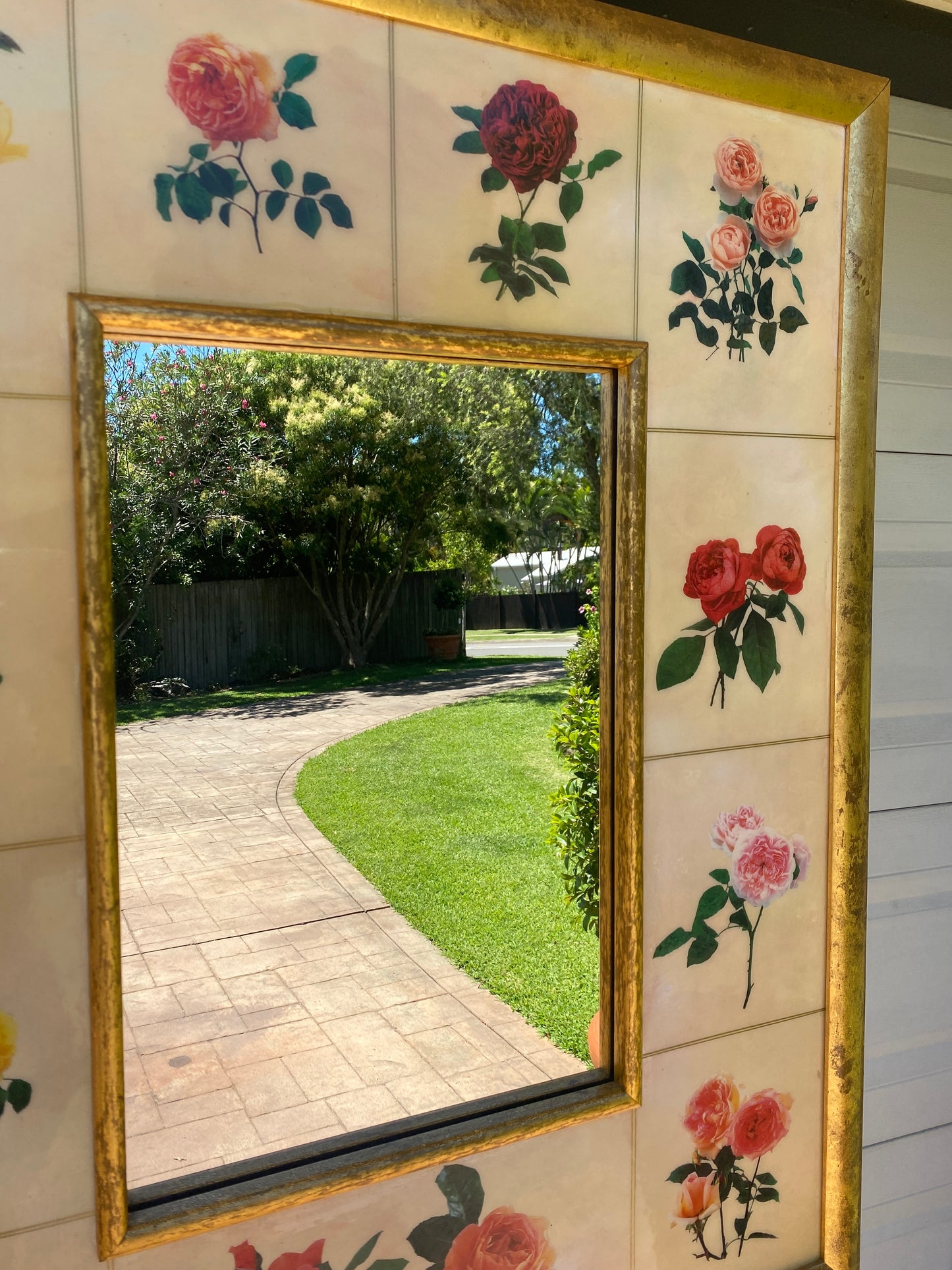 Floral chintz mirror