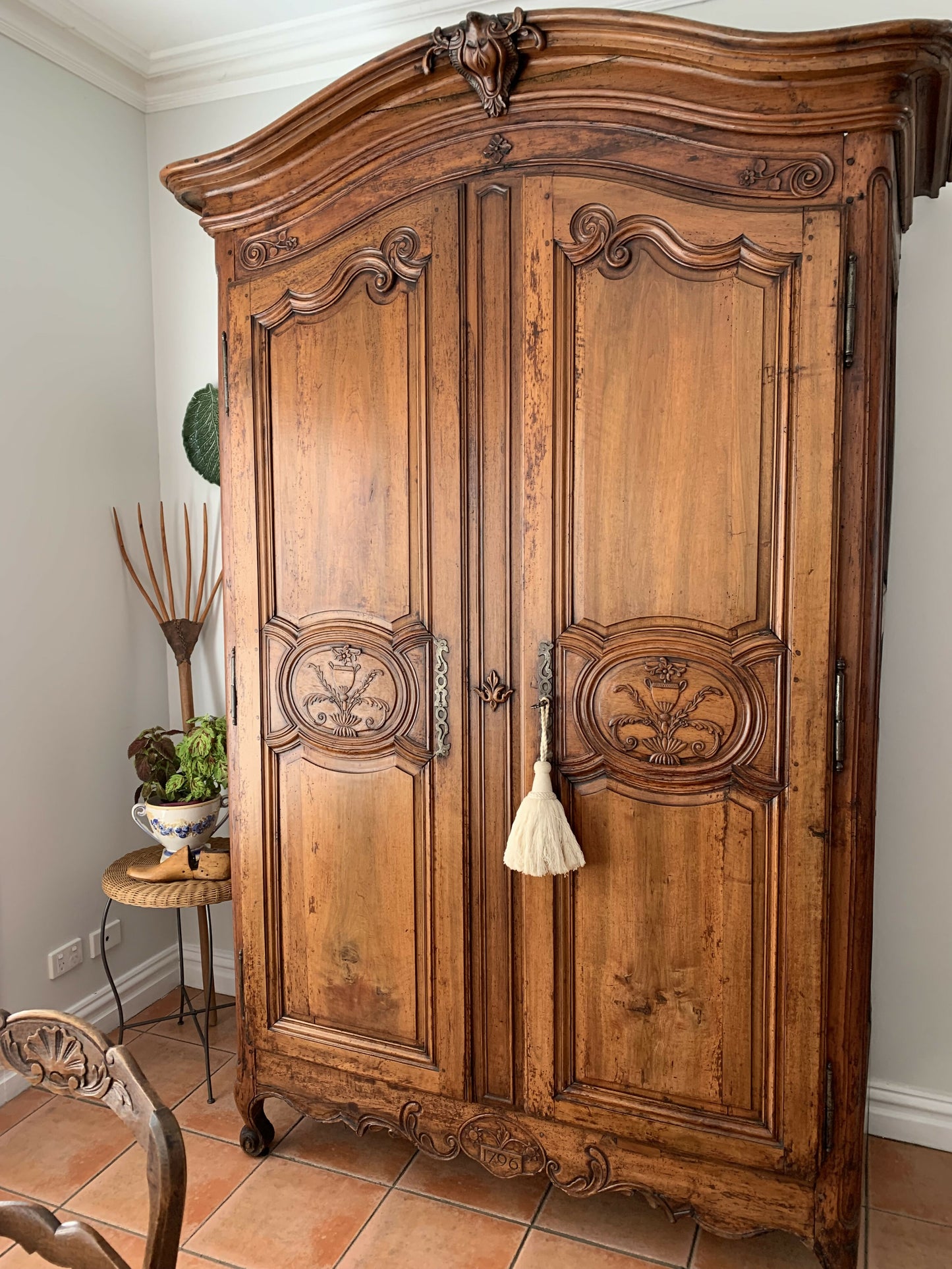 French Wedding Armoire, a fabulous French Find! dated 1796 (see images) 18th Century Louis XV, richly carved armoire from Provence