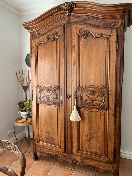 French Wedding Armoire, a fabulous French Find! dated 1796 (see images) 18th Century Louis XV, richly carved armoire from Provence