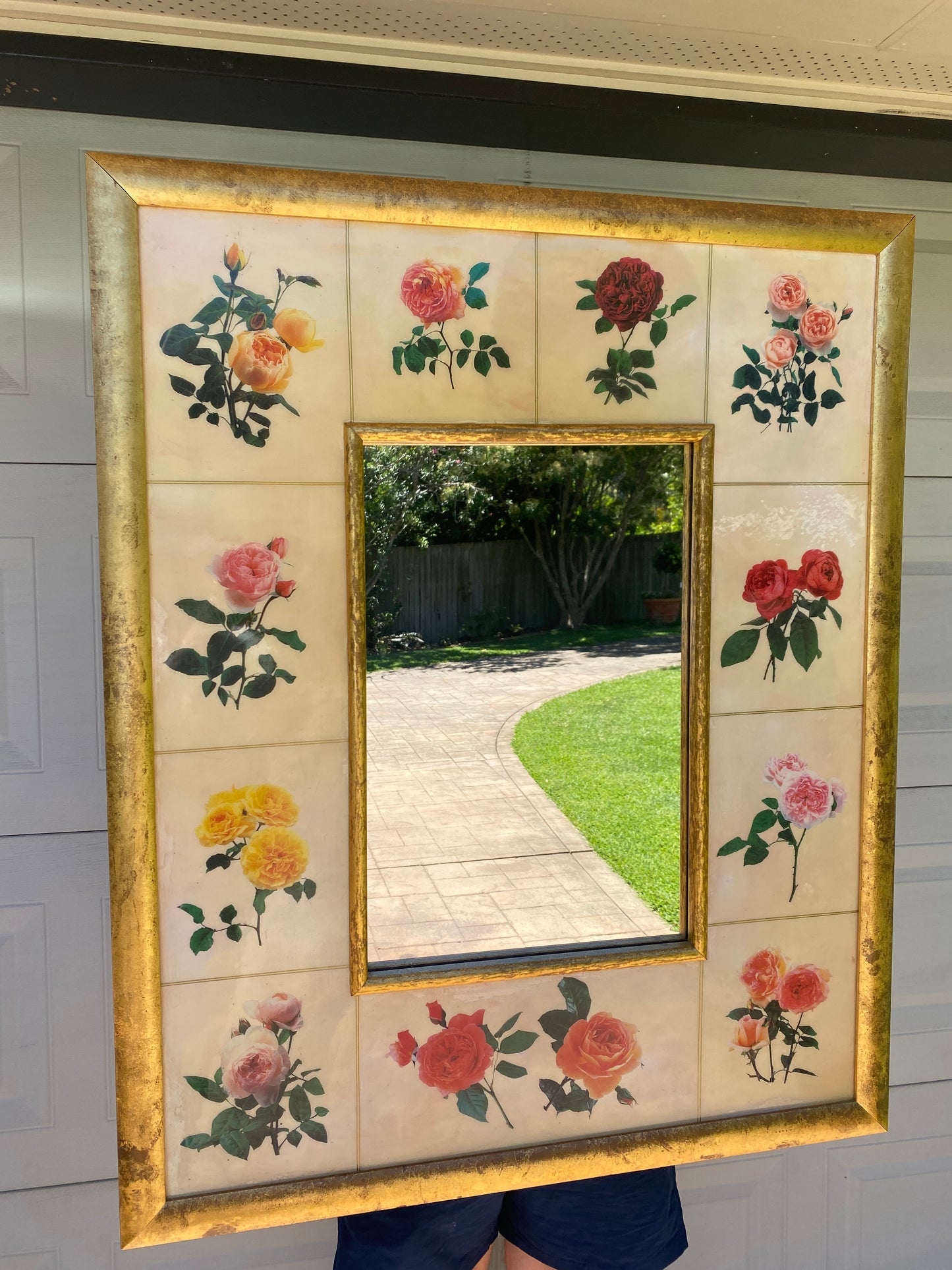 Floral chintz mirror