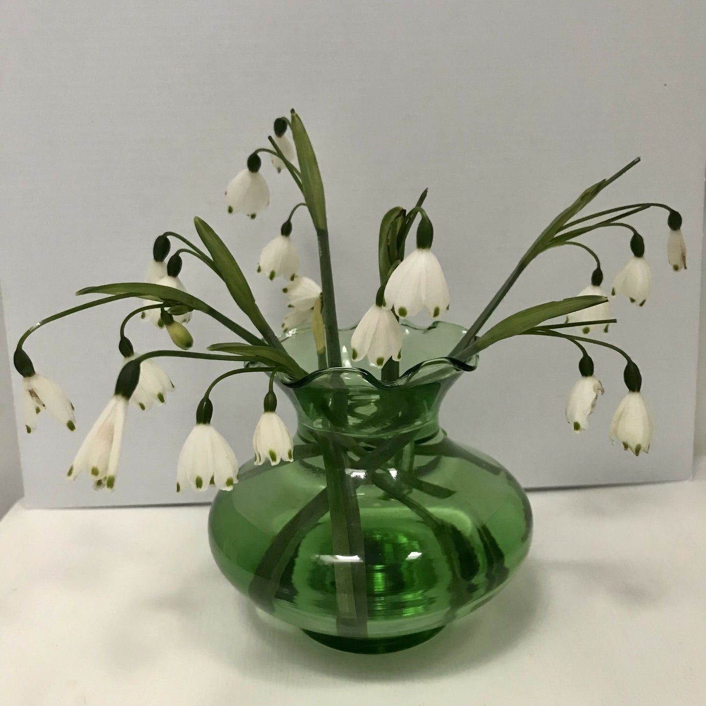 Green Glass Bud Vase