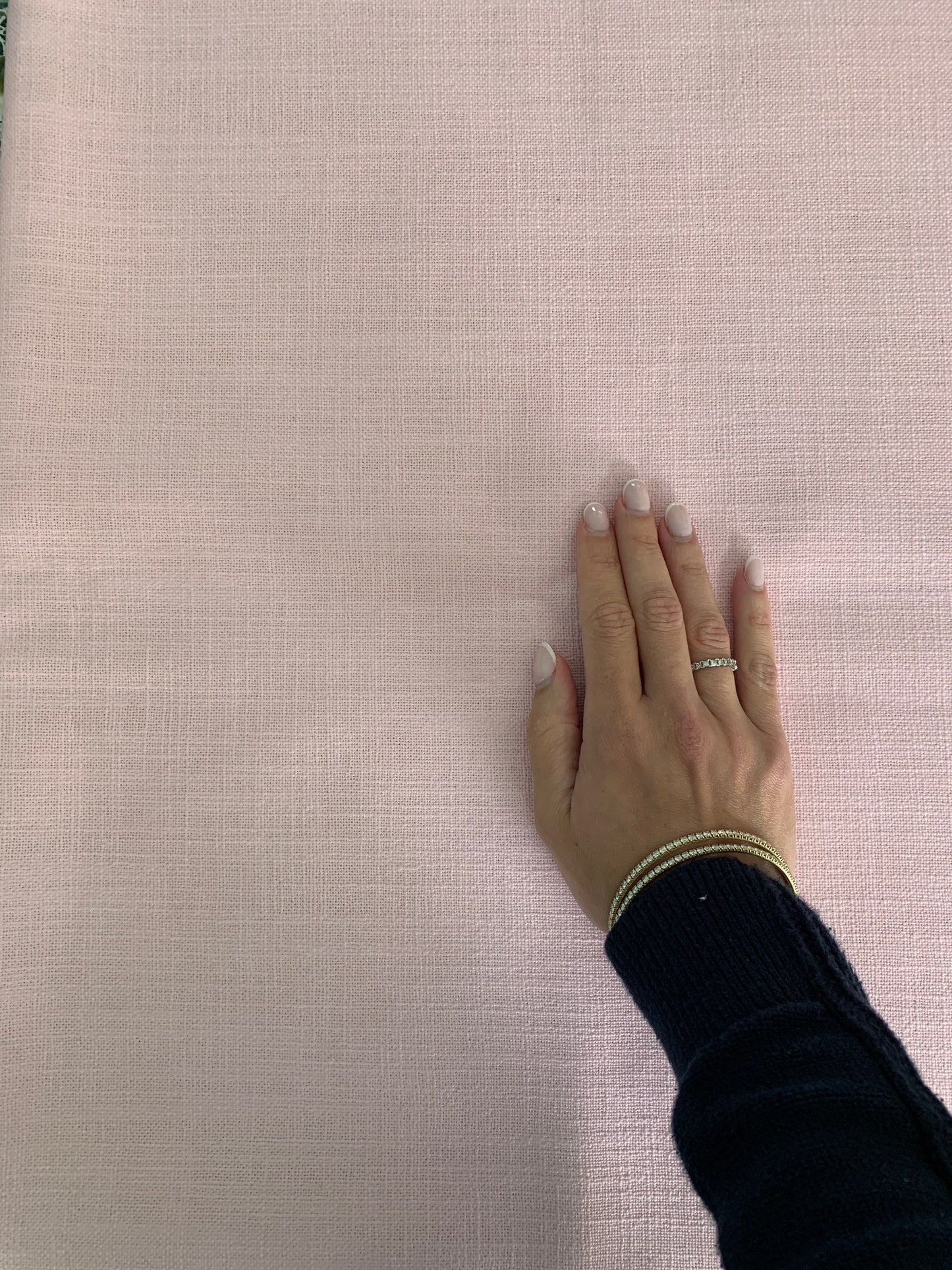 Pale Pink Cotton Poly Fabric Remnant
