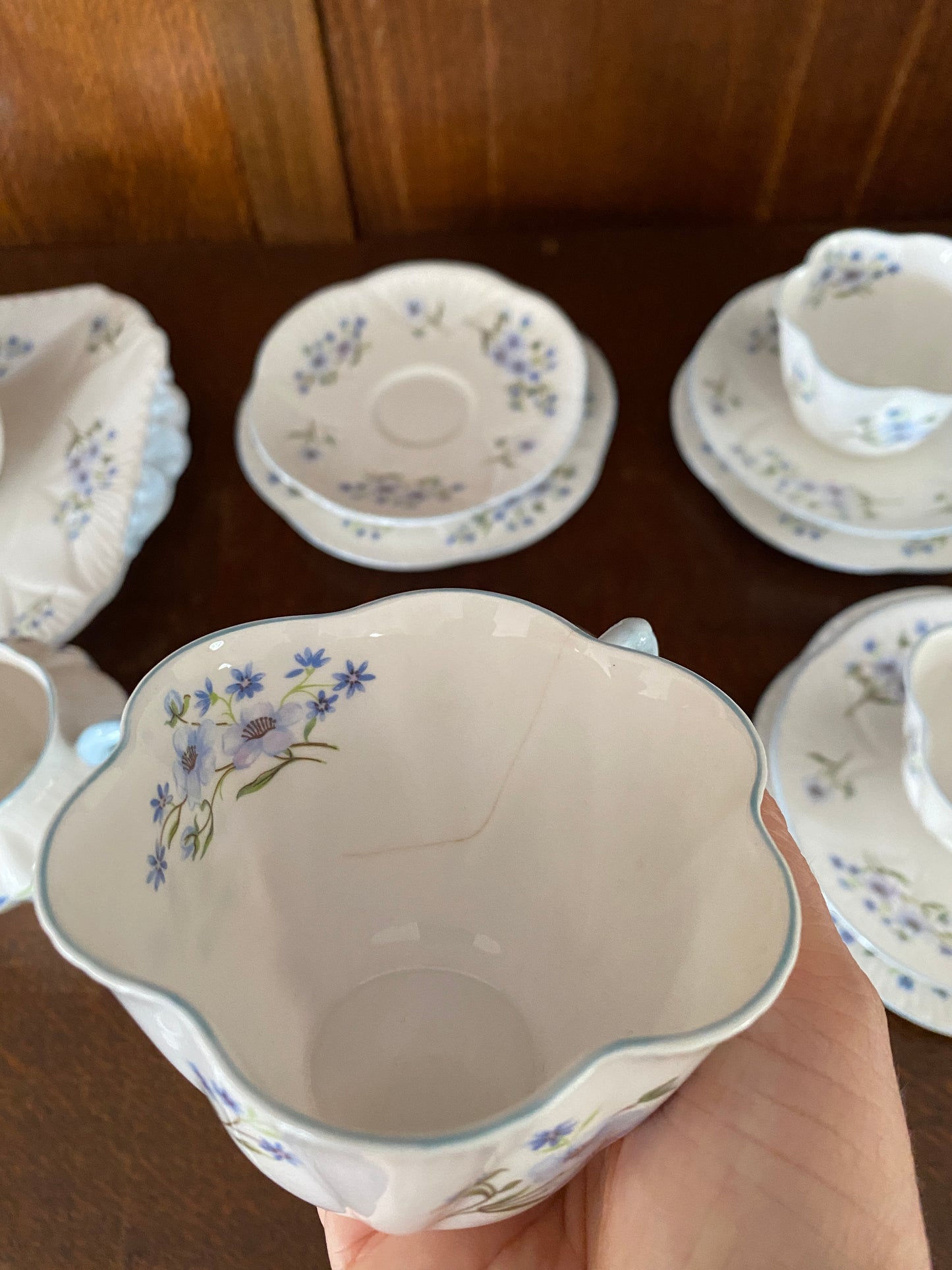 Blue Rock Shelley Porcelain Teaset