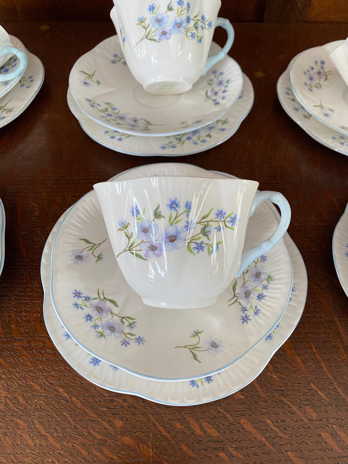 Blue Rock Shelley Porcelain Teaset