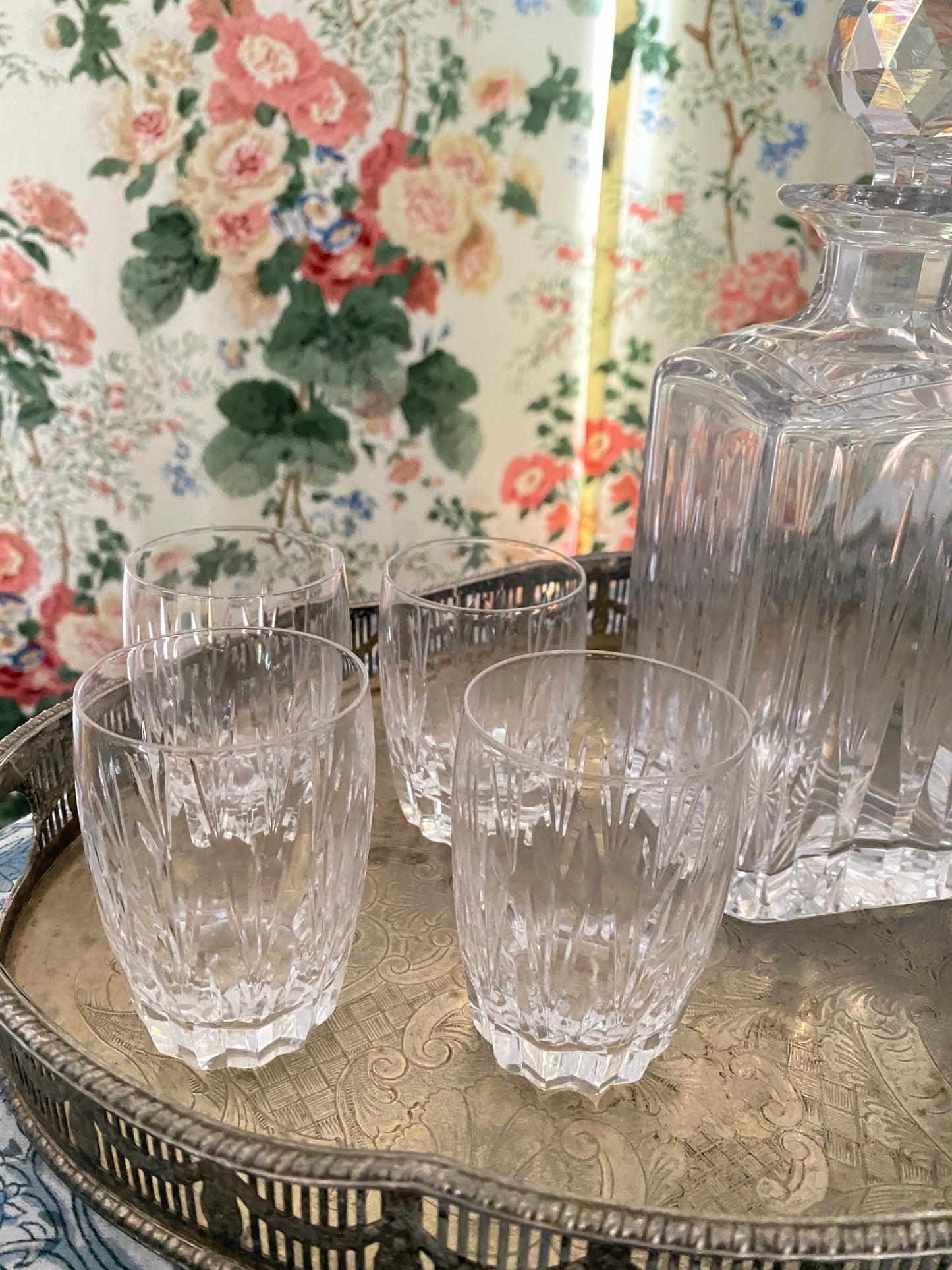 Set of 4 Vintage Crystal Glasses