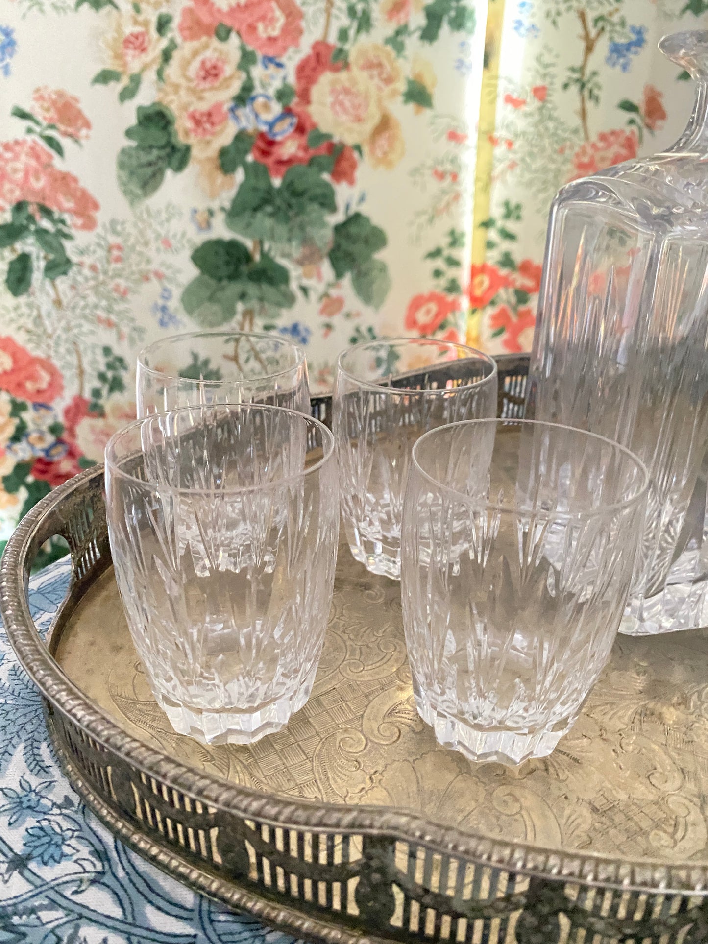 Set of 4 Vintage Crystal Glasses