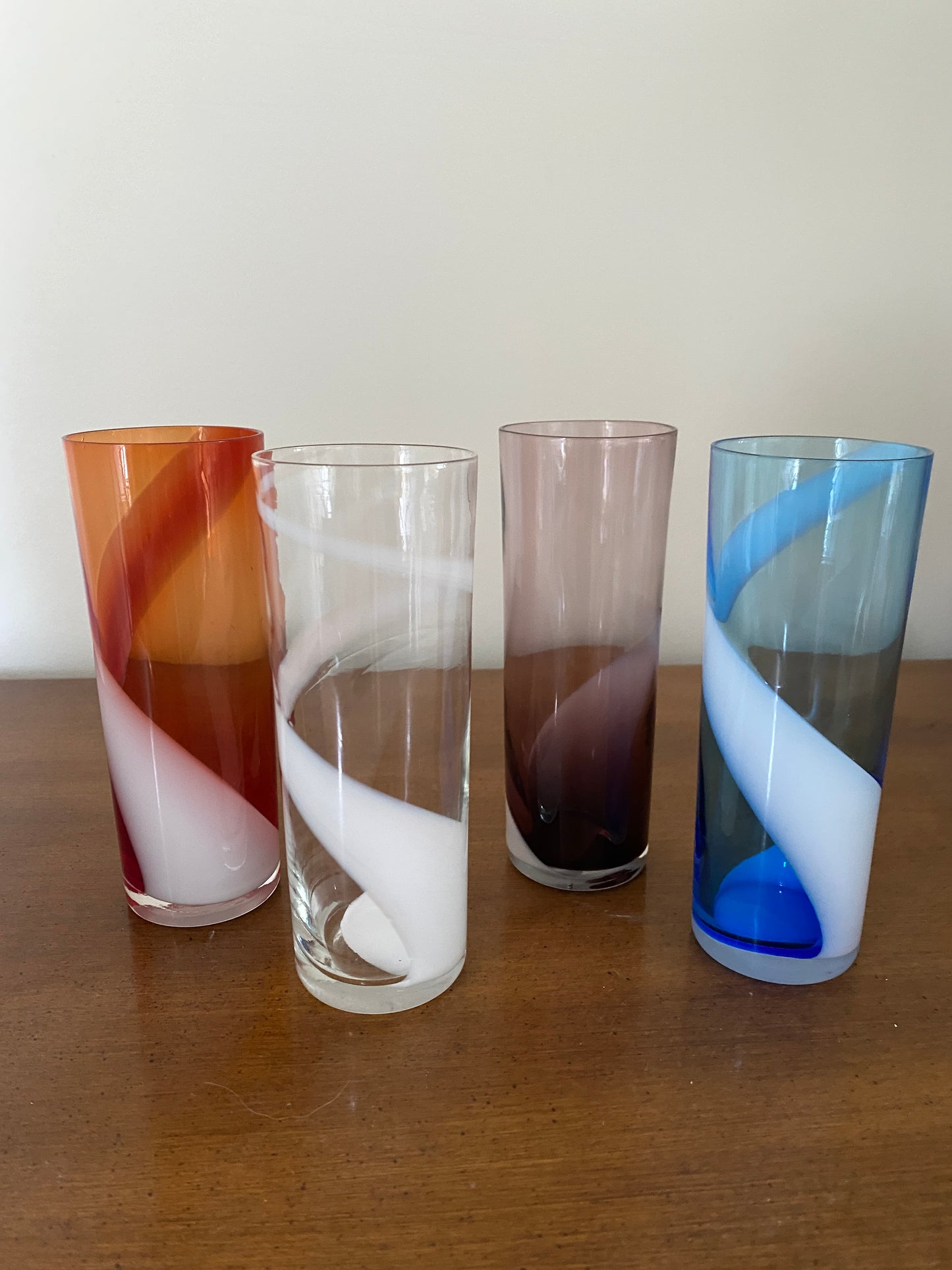 Set of 4 Vintage Coloured Tumblers