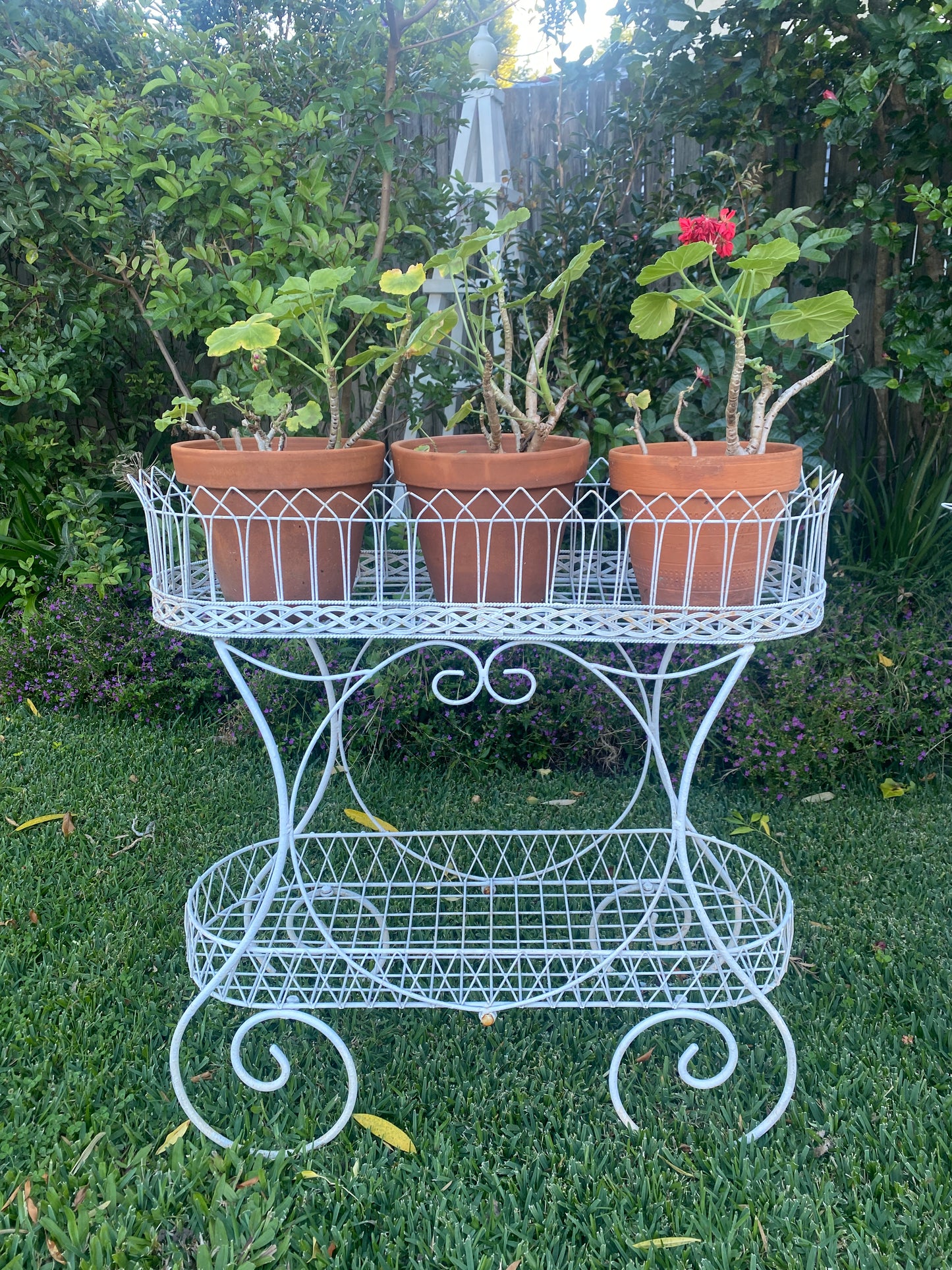 Vintage White Plant Stand