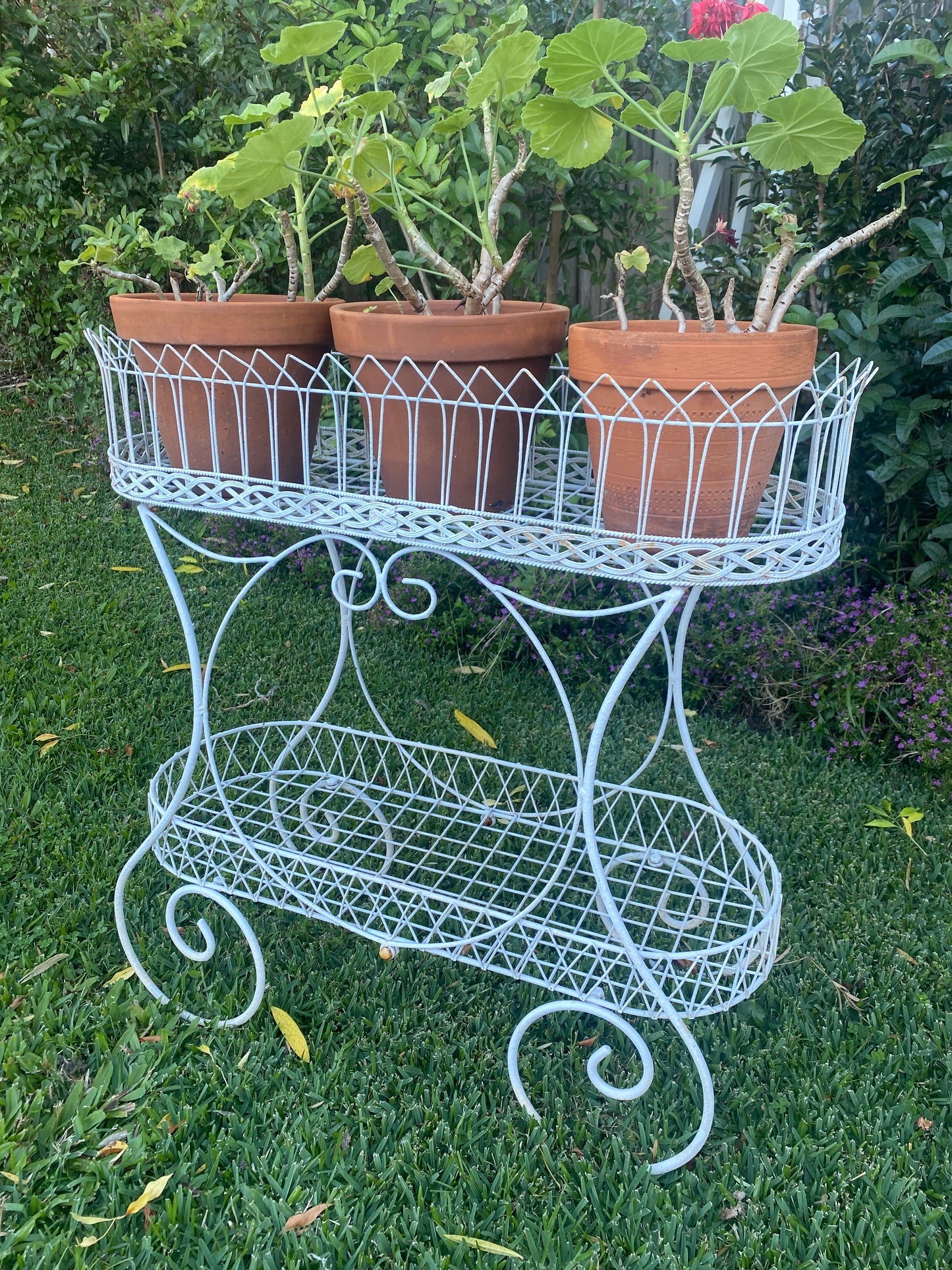 Vintage White Plant Stand