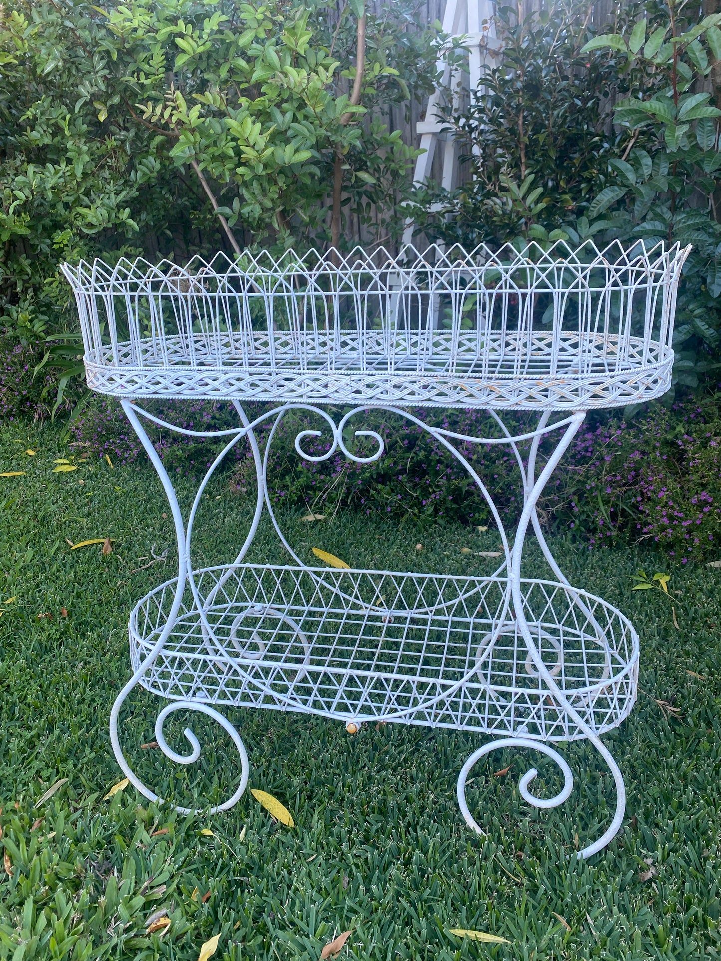 Vintage White Plant Stand