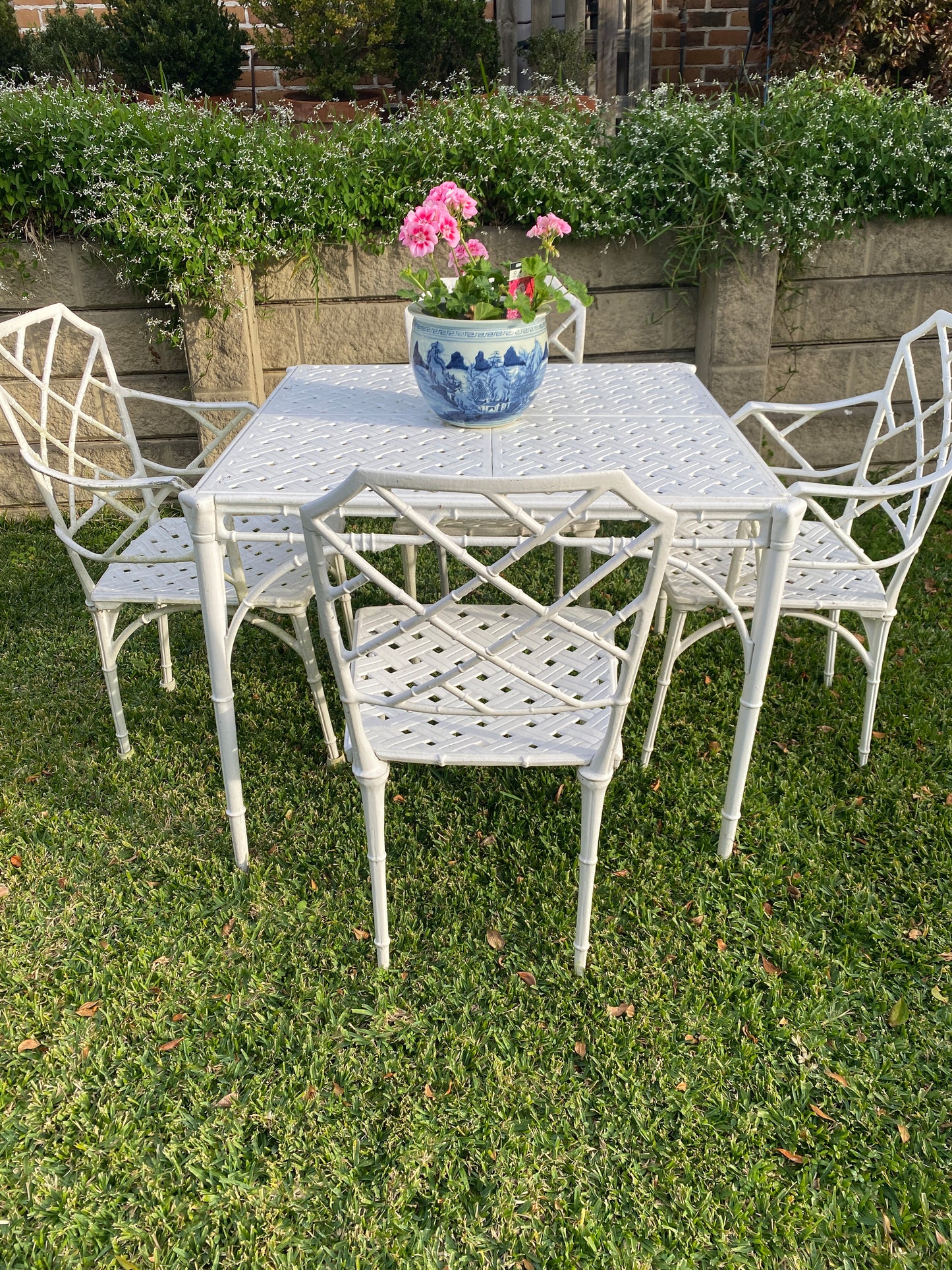 Faux Bamboo Outdoor Aluminium Setting
