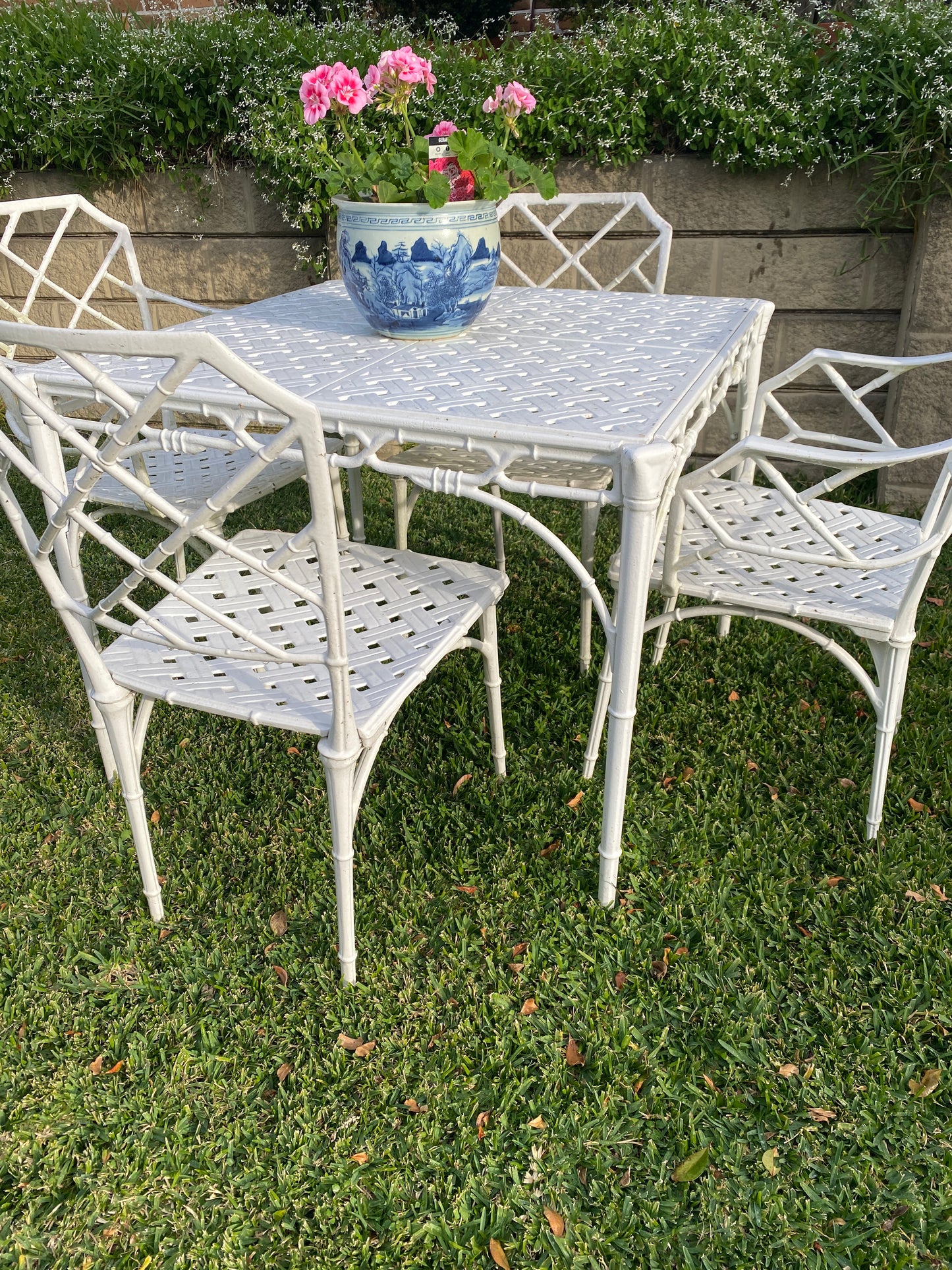 Faux Bamboo Outdoor Aluminium Setting