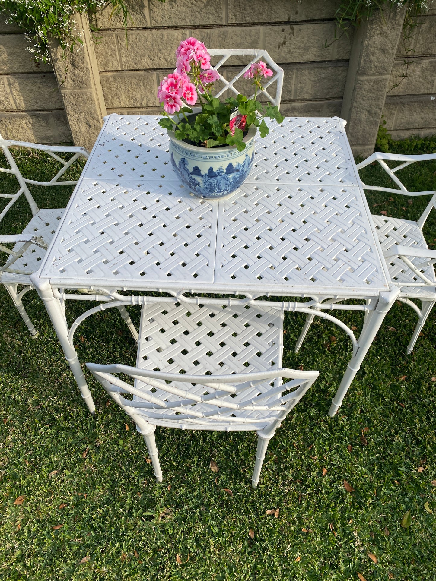 Faux Bamboo Outdoor Aluminium Setting