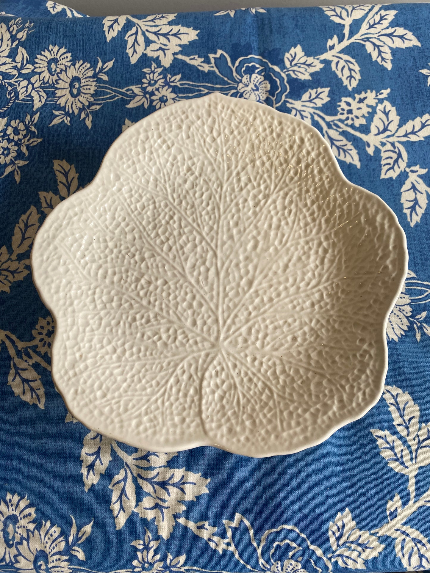Vintage White Shorter & Sons Footed Cabbage Plate
