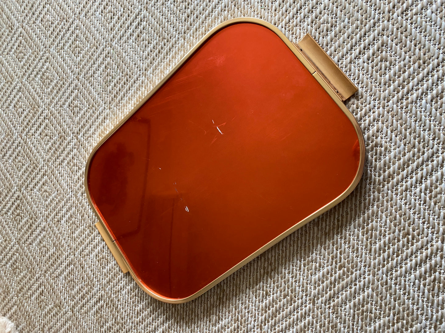 Retro vintage anodised orange tray