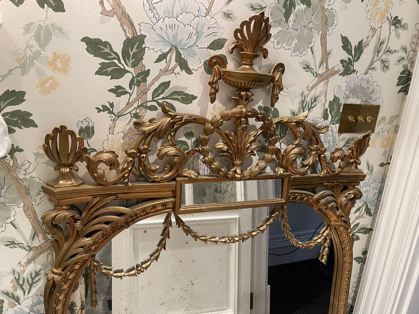 French inspired hand carved mirror by Roberto Giovanni