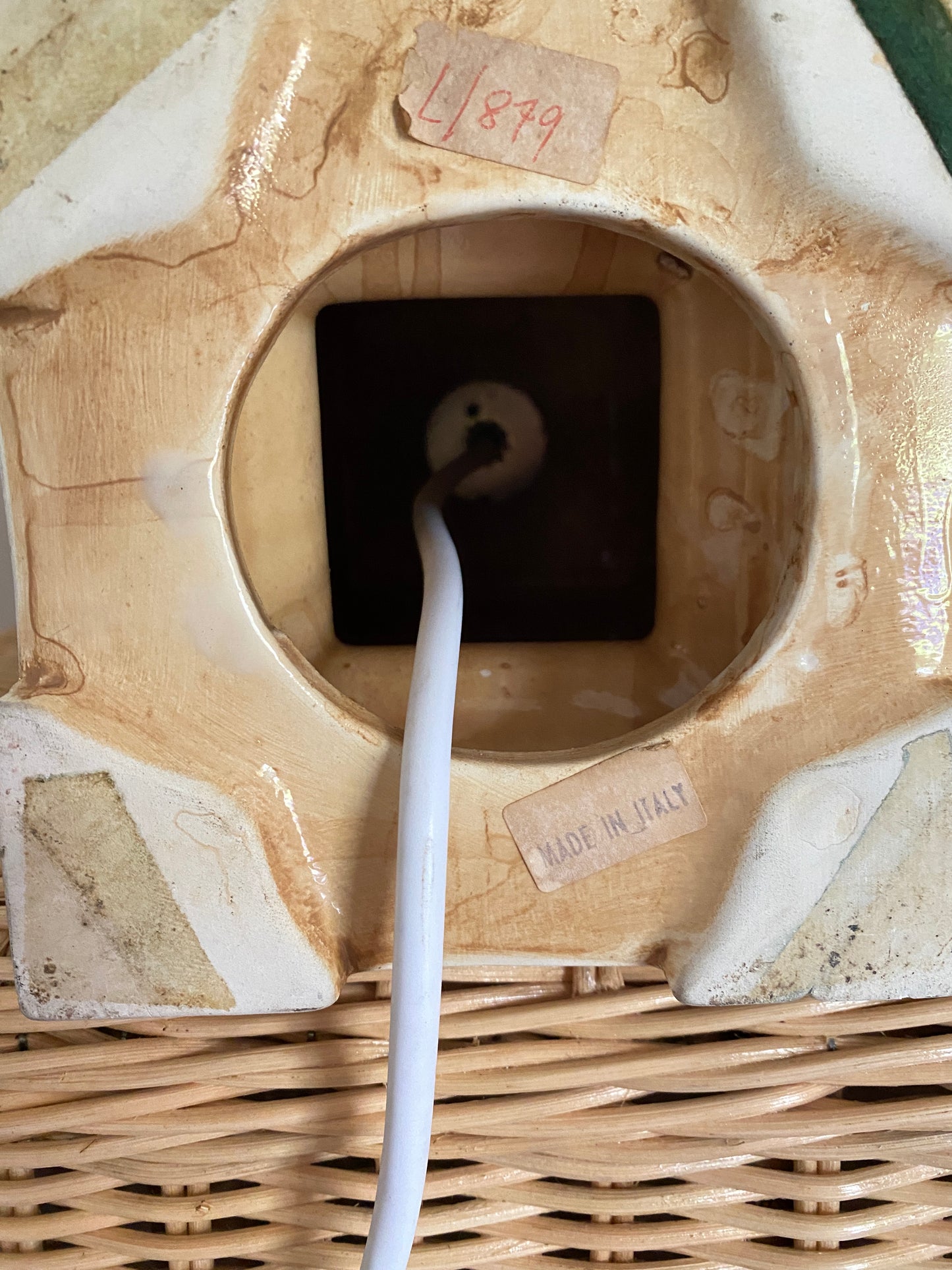 Pair small made in italy chinoiserie table lamps