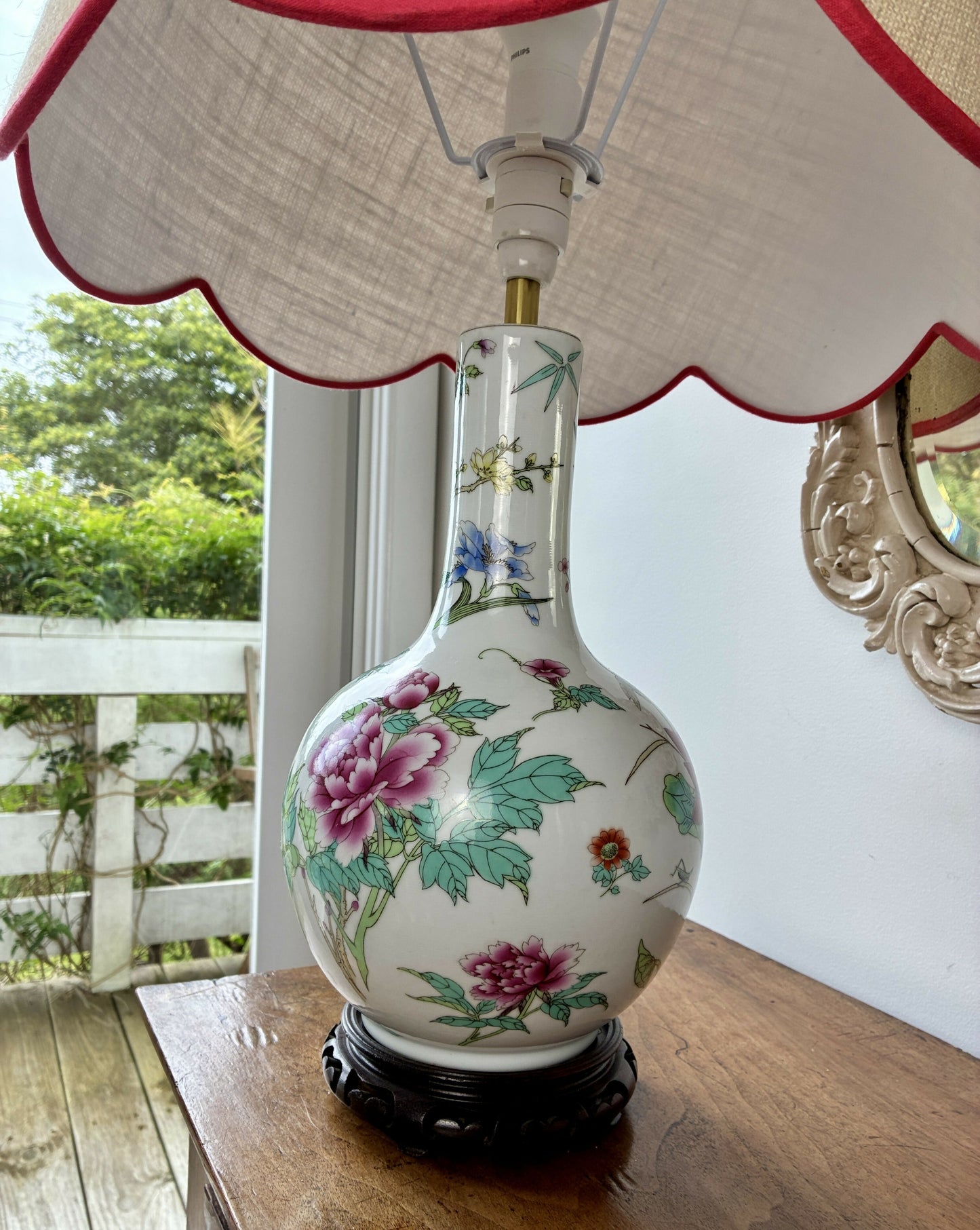 Gourd shaped Chinoiserie Lamp Base