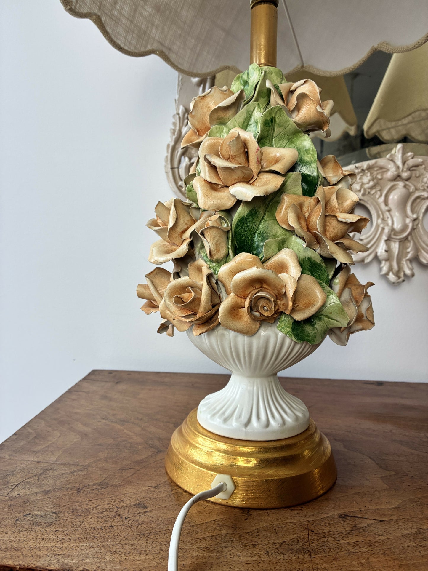 Pair of Capodimonte Topiary Lamps