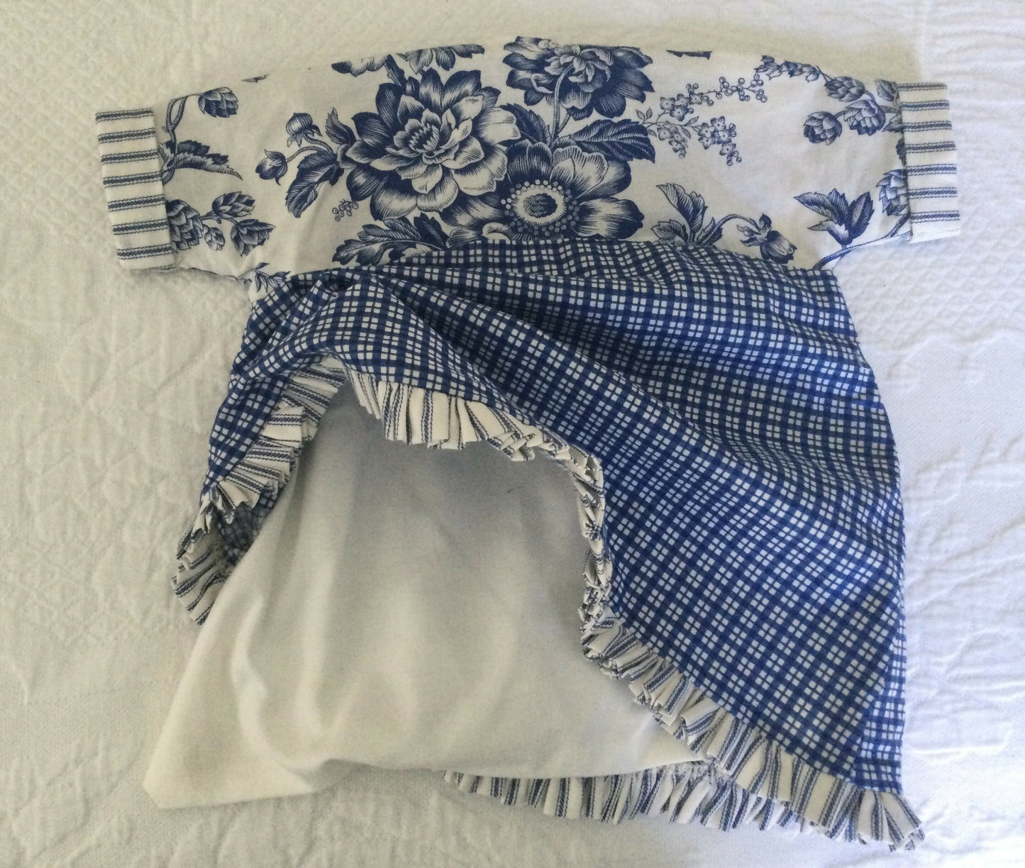 Blue & White Fabric Peg Holder