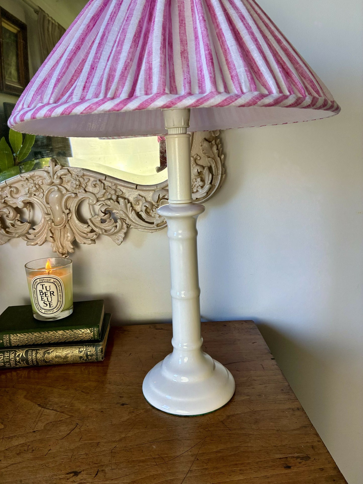 Faux Bamboo Candlestick Lamp Base