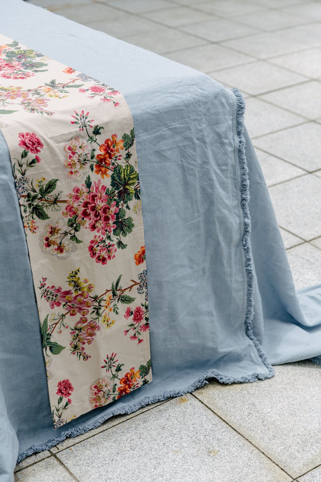Blue Linen Table Cloth