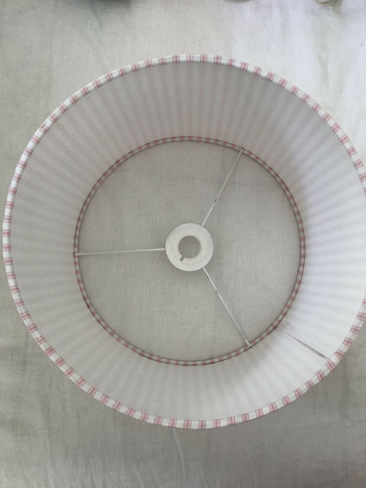 Pink Ticking Drum Lampshade