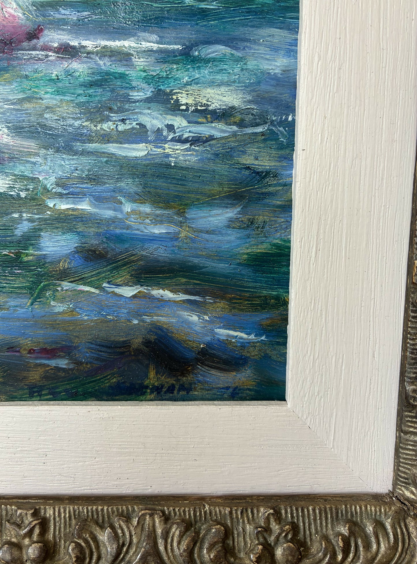 Original painting in magnificent antique frame