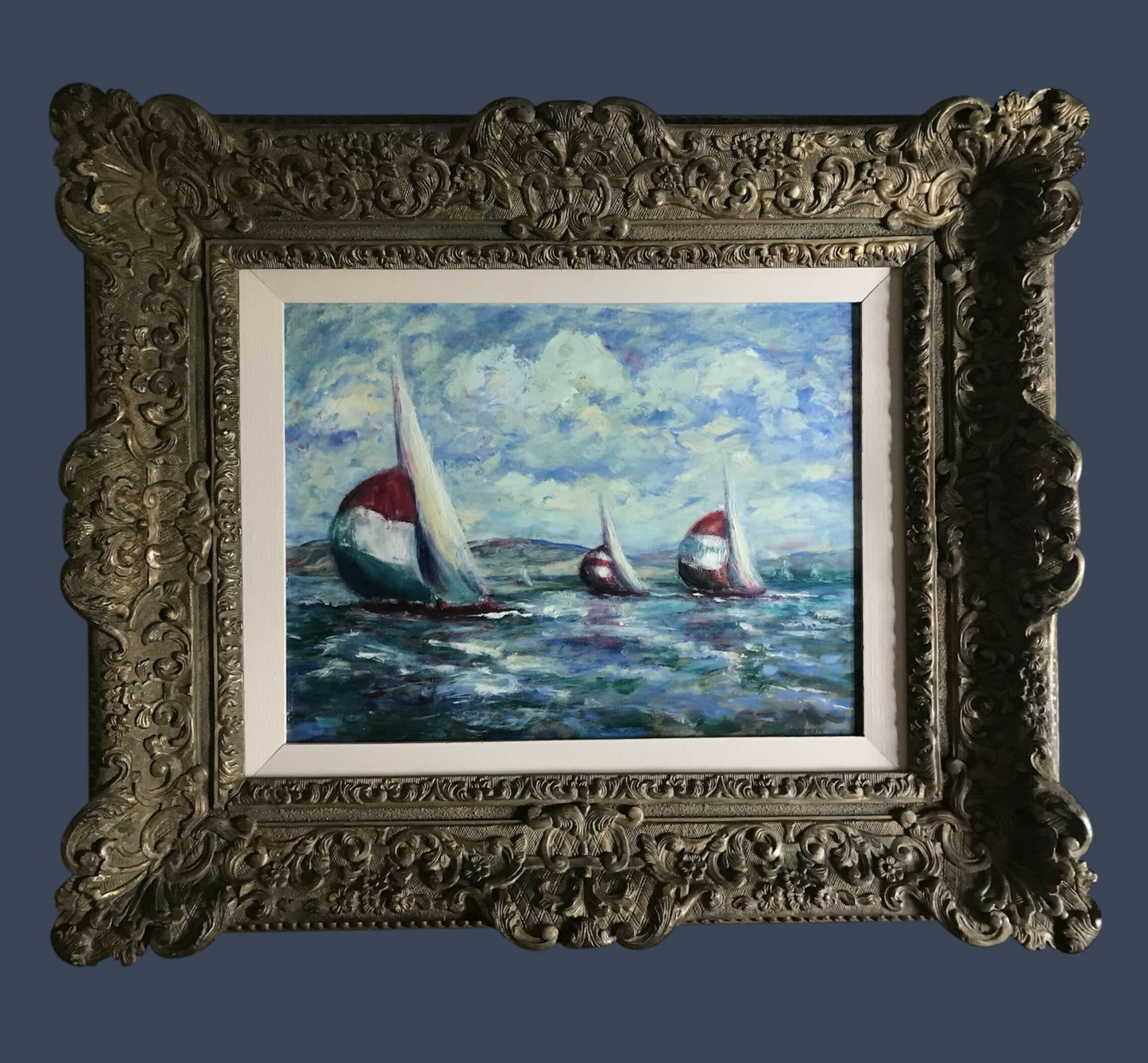 Original painting in magnificent antique frame