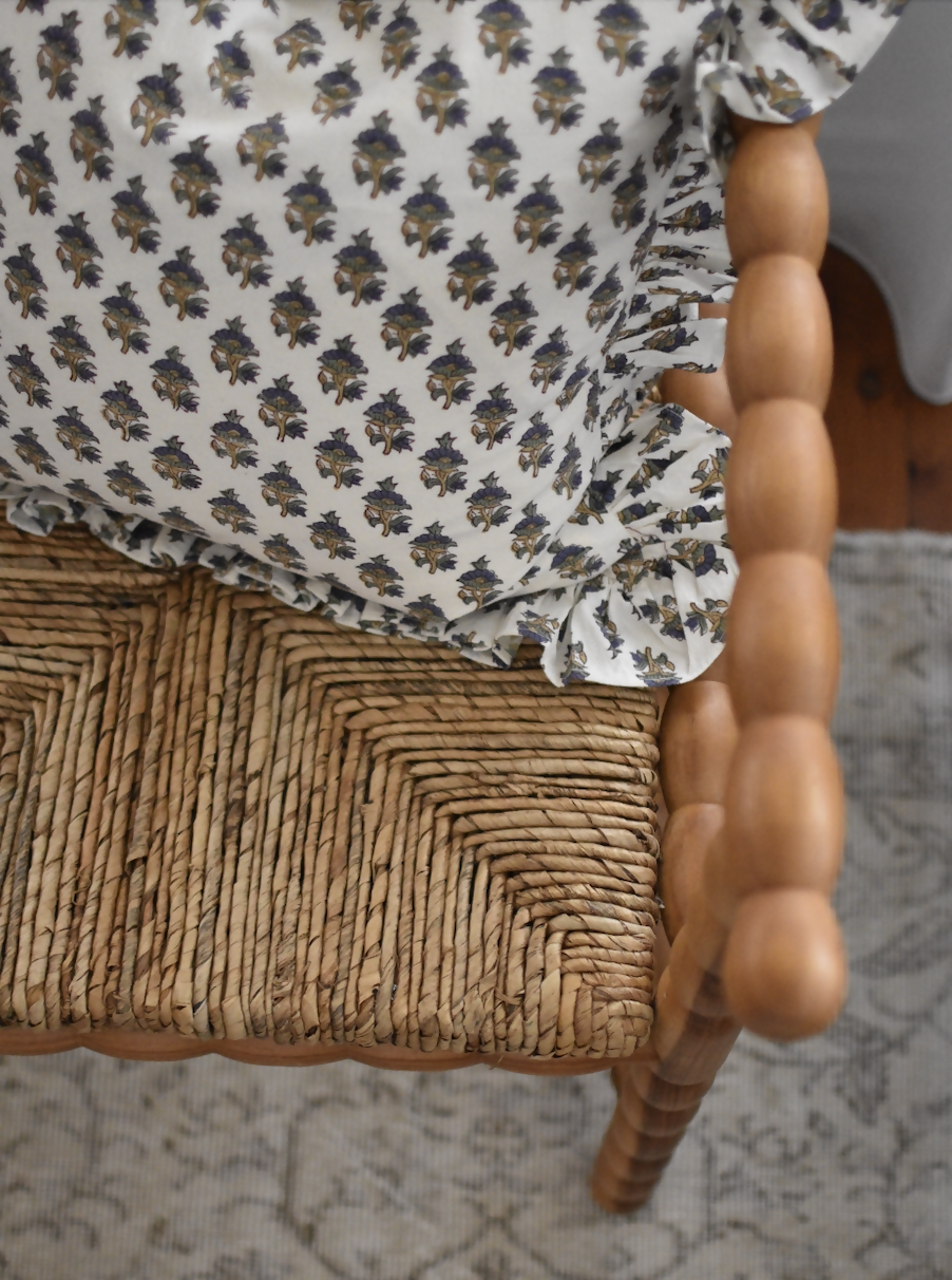 Block Print Frill Cushion