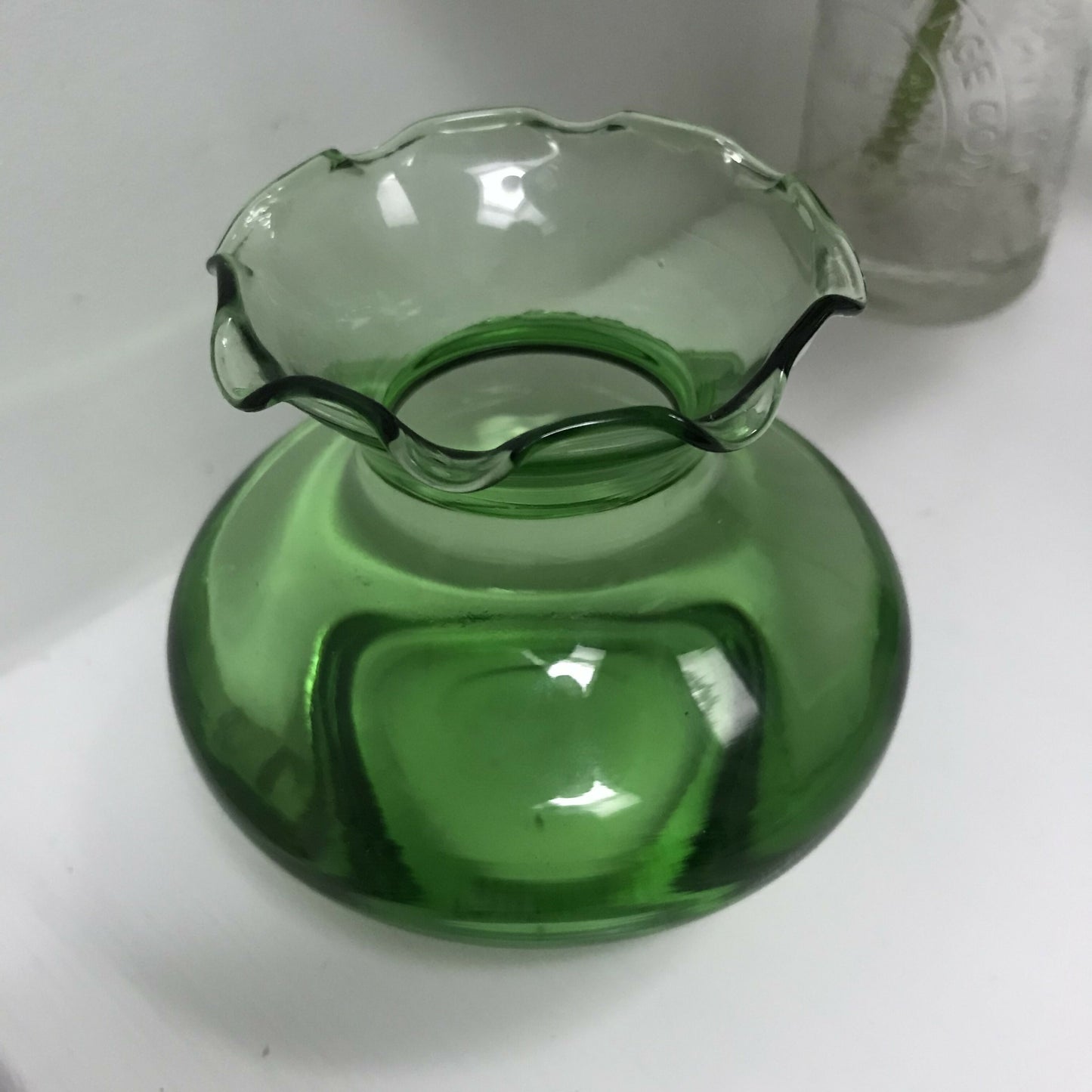 Green Glass Bud Vase