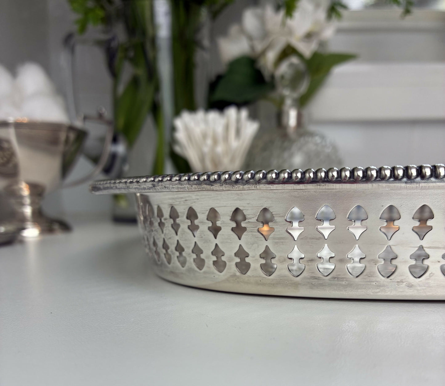 Galleried Rectangular Silver Tray