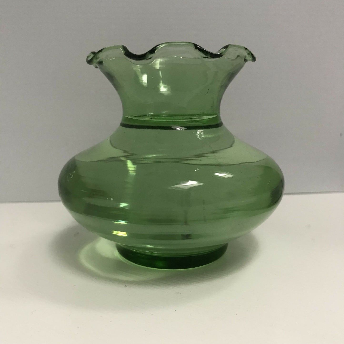 Green Glass Bud Vase