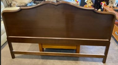 Antique timber bed head