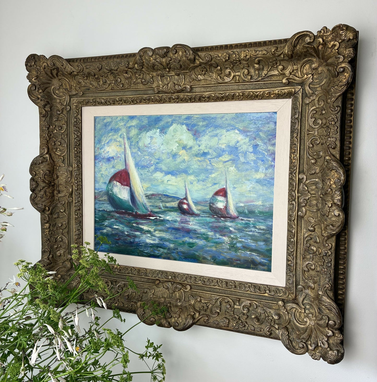 Original painting in magnificent antique frame