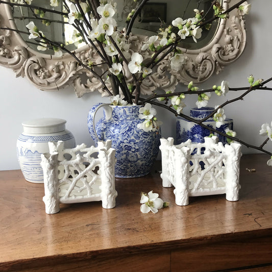 Square Faux Bois Vases