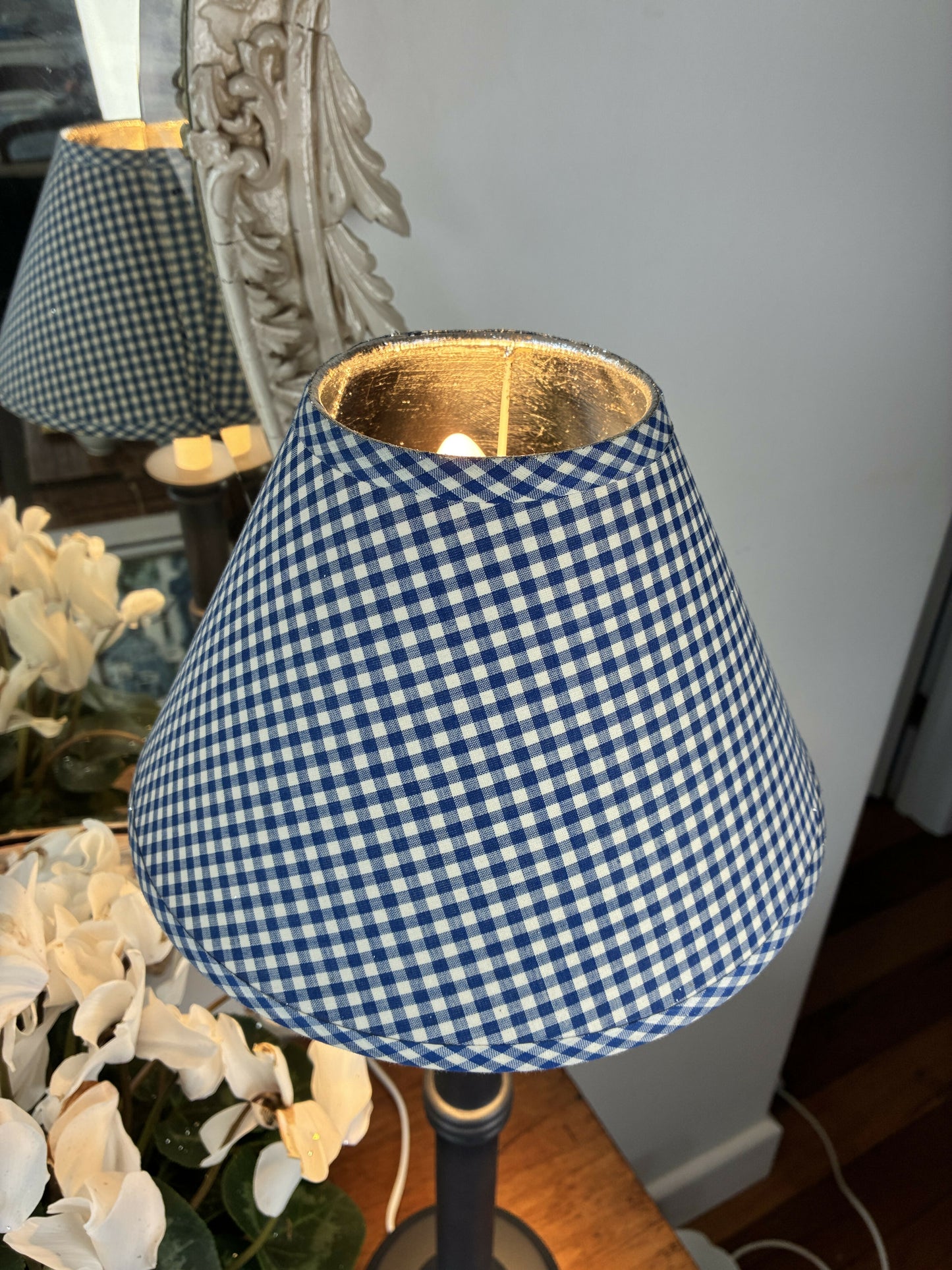Pair of Blue Candlestick lamps