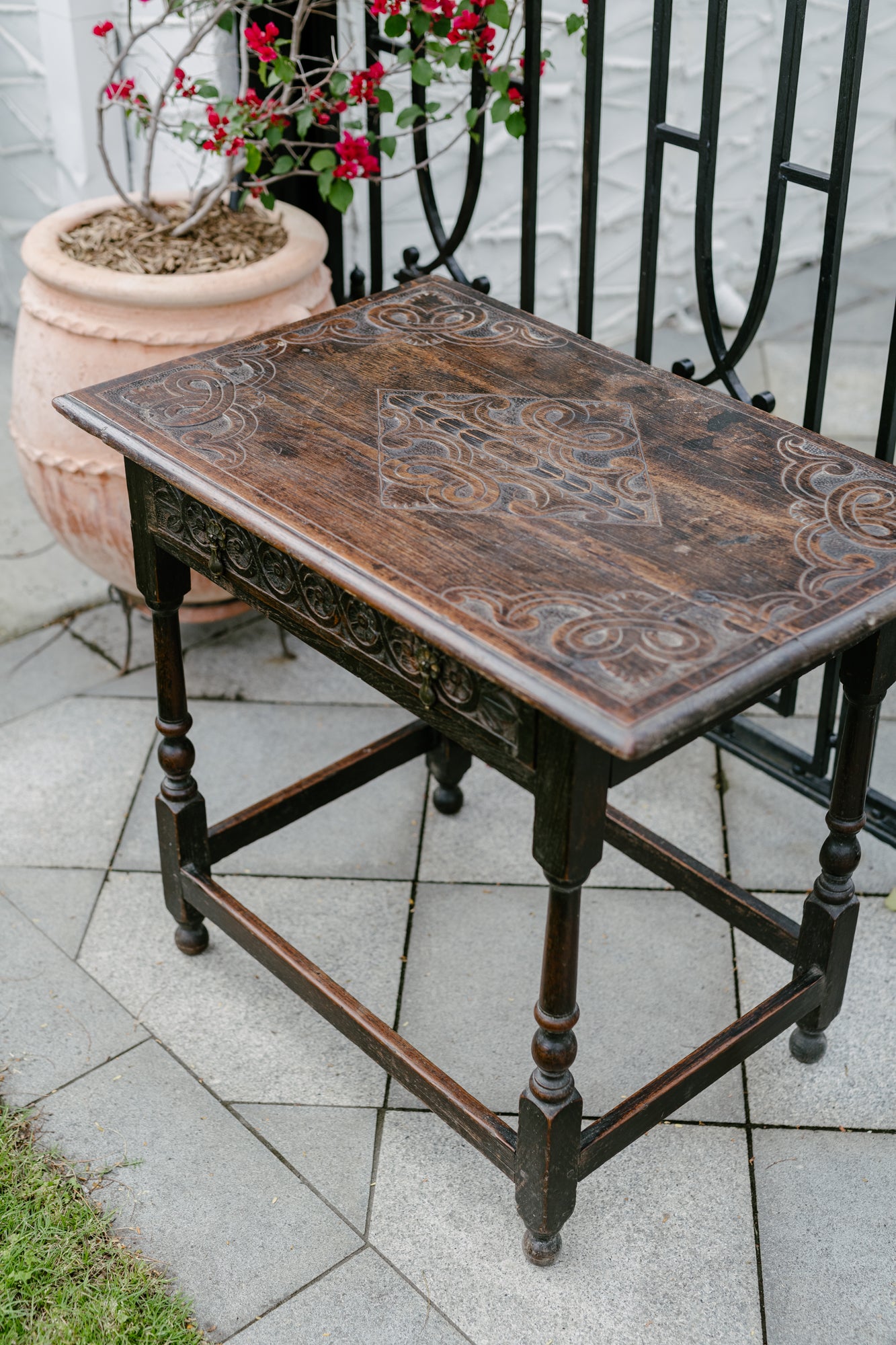 Antique Carved Side Table