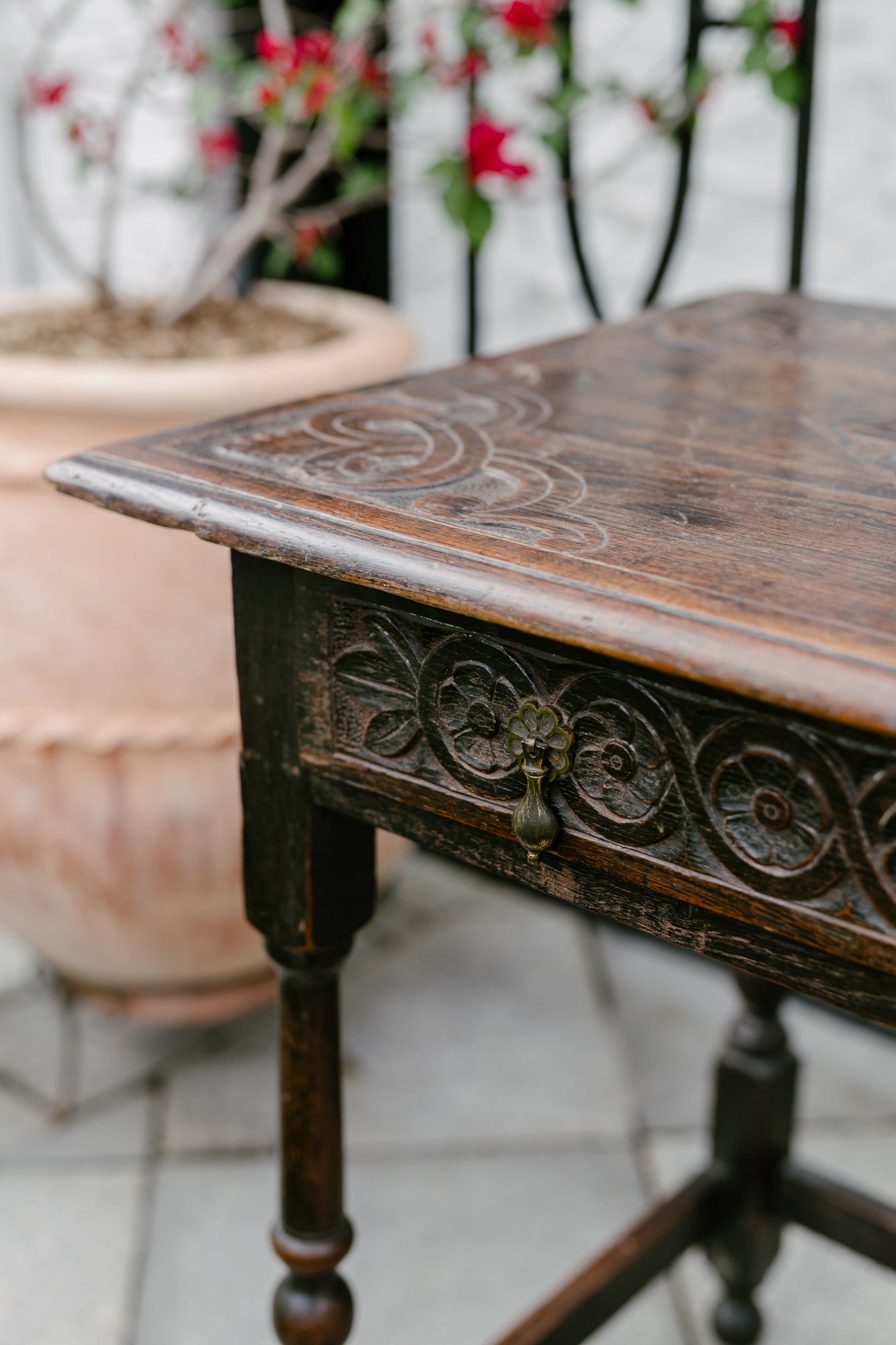 Antique Carved Side Table