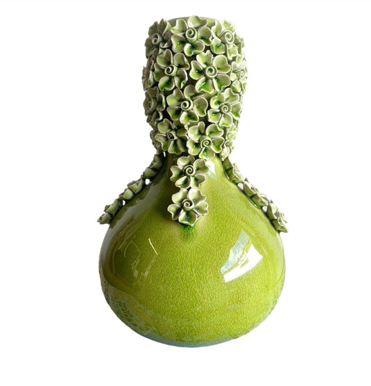 Porcelain green flower vase