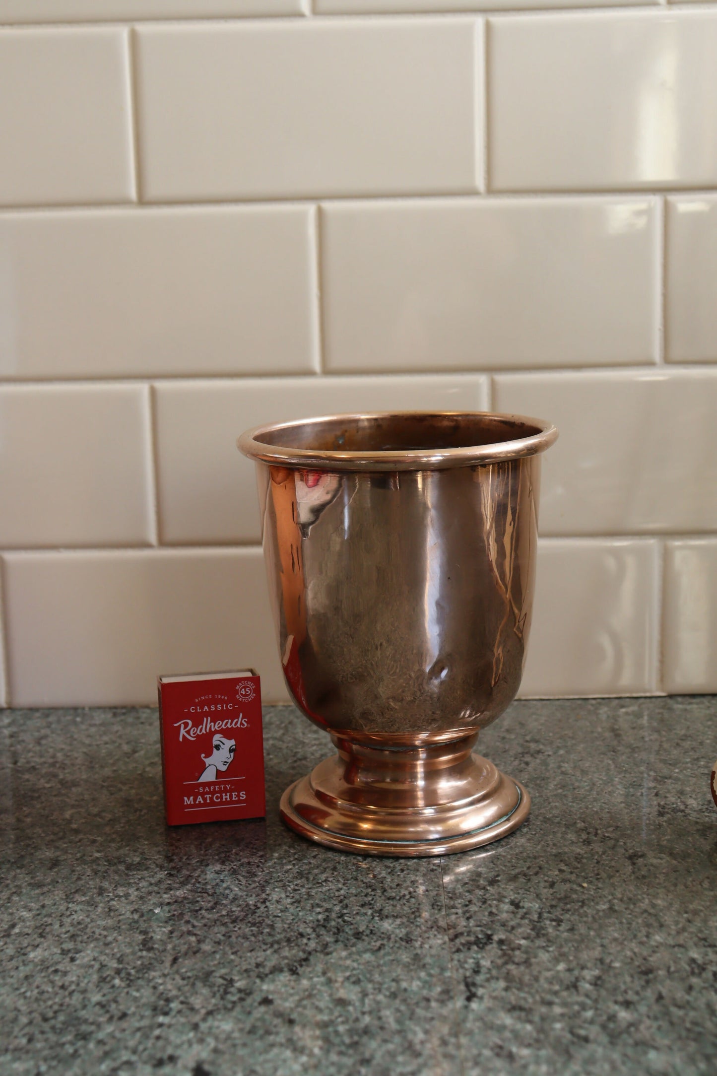 Copper vase, planter, or kitchen tidy?