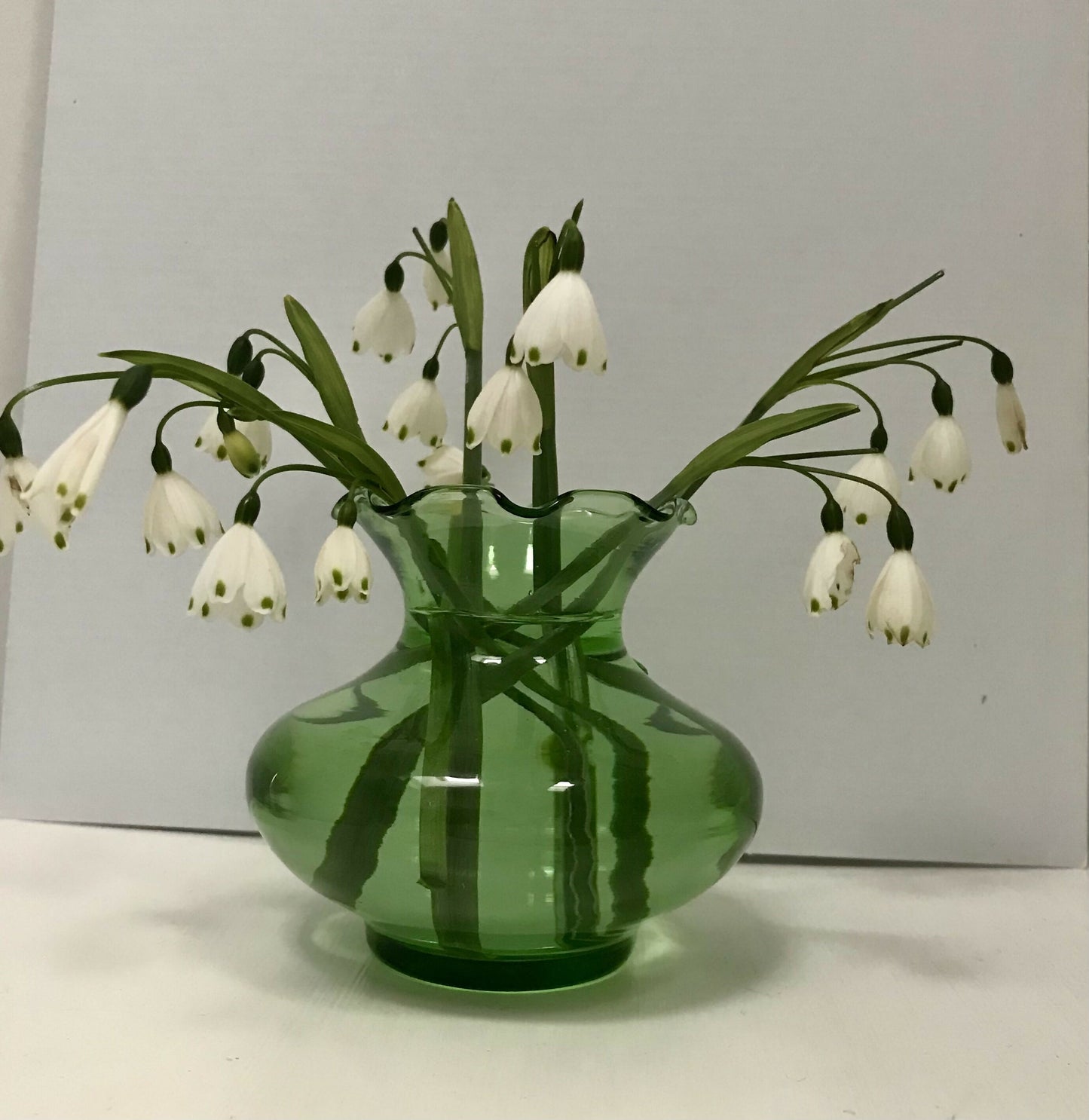 Green Glass Bud Vase