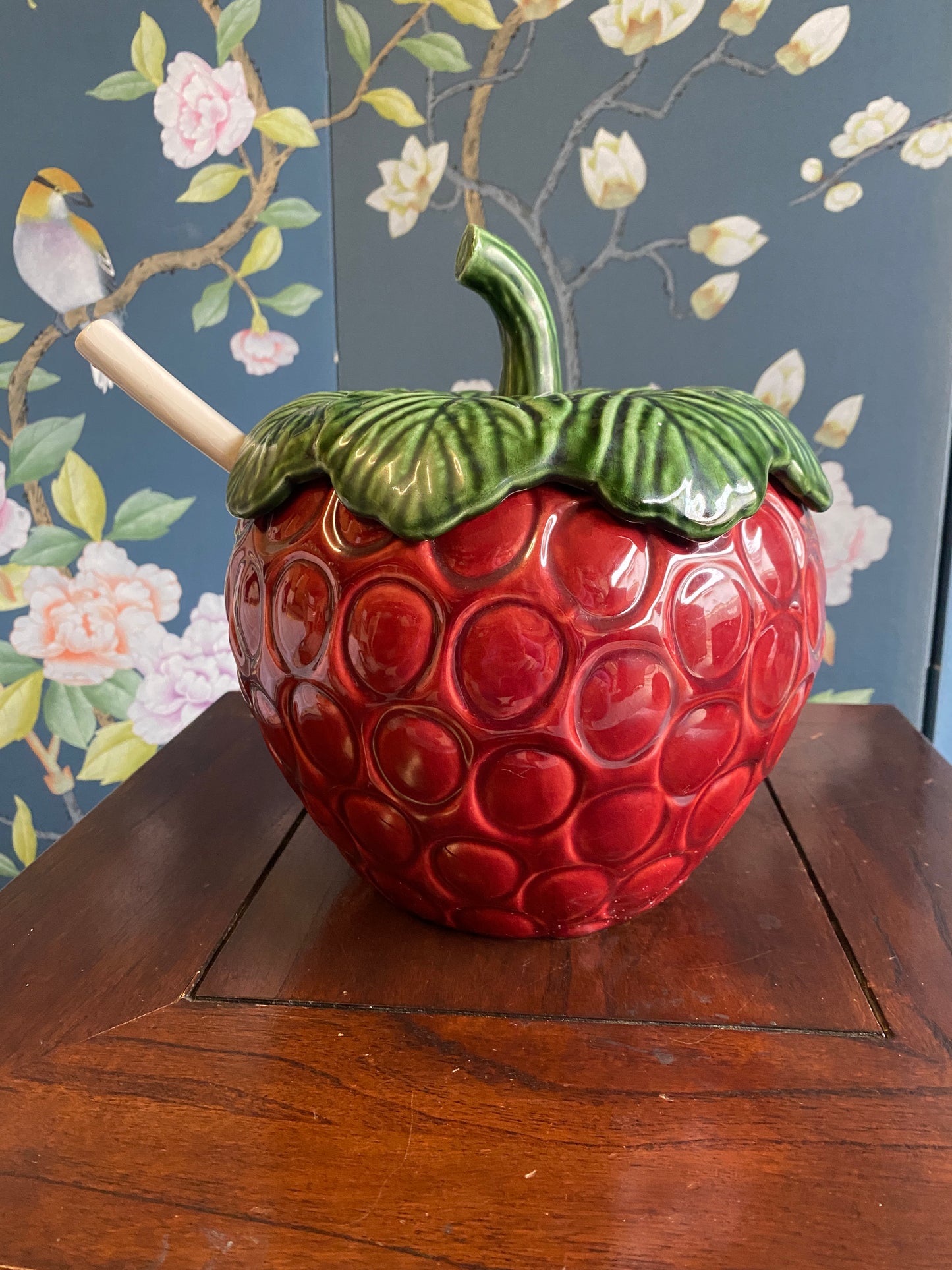 Large porcelain strawberry tureen