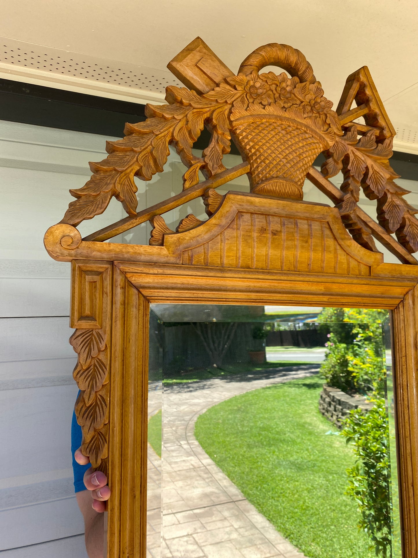 Large Chinoiserie Timber Mirror