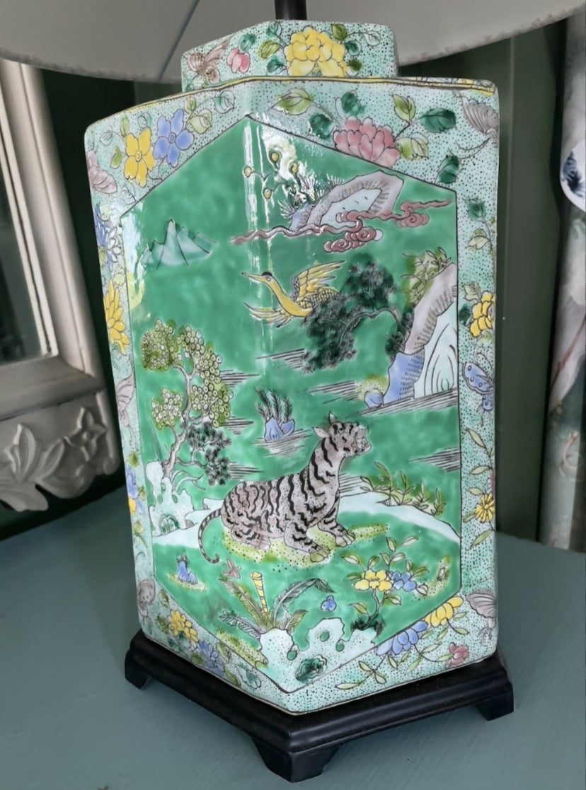 Whimsical Vintage Chinoiserie Animal Lamp Base