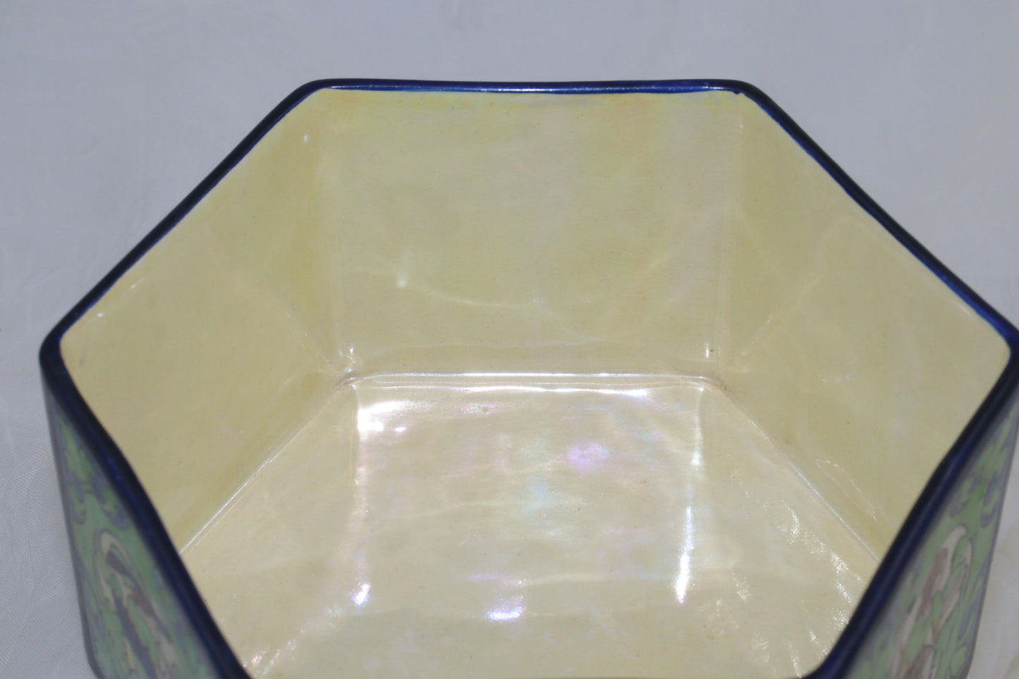 Royal Doulton lustreware hexagonal box and cover