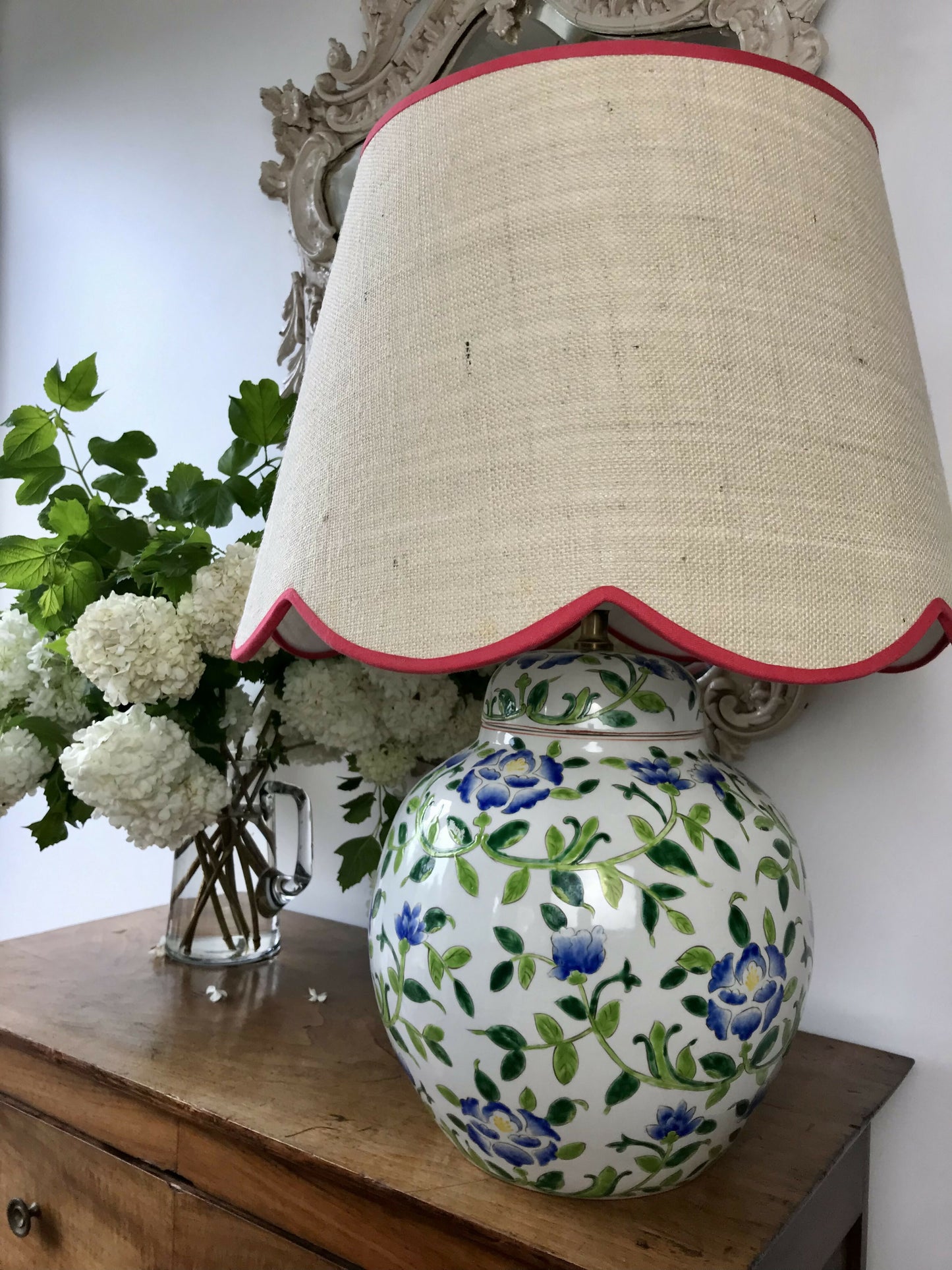 Oversized Chinoiserie Ginger Jar Lamp Base