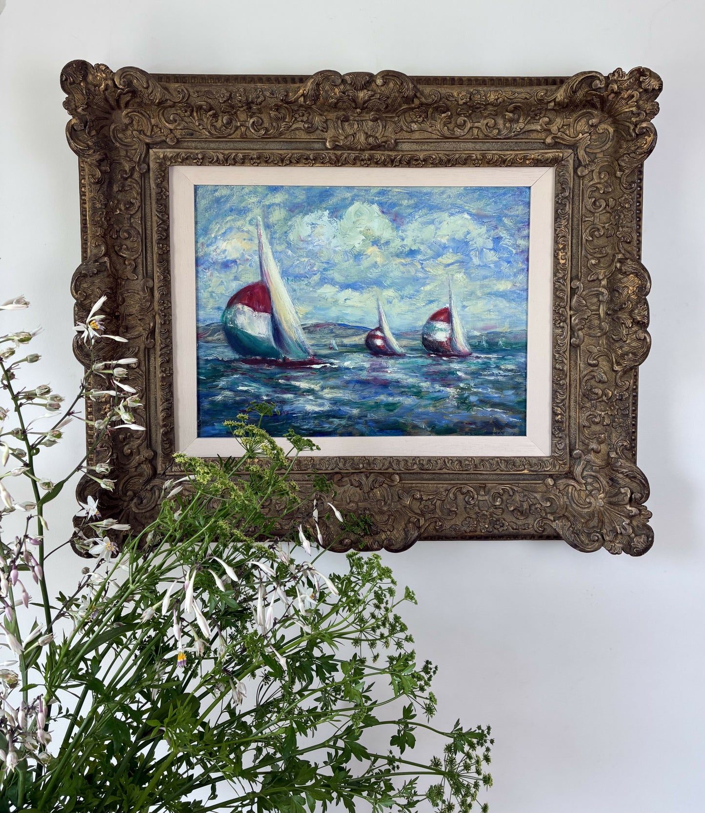 Original painting in magnificent antique frame